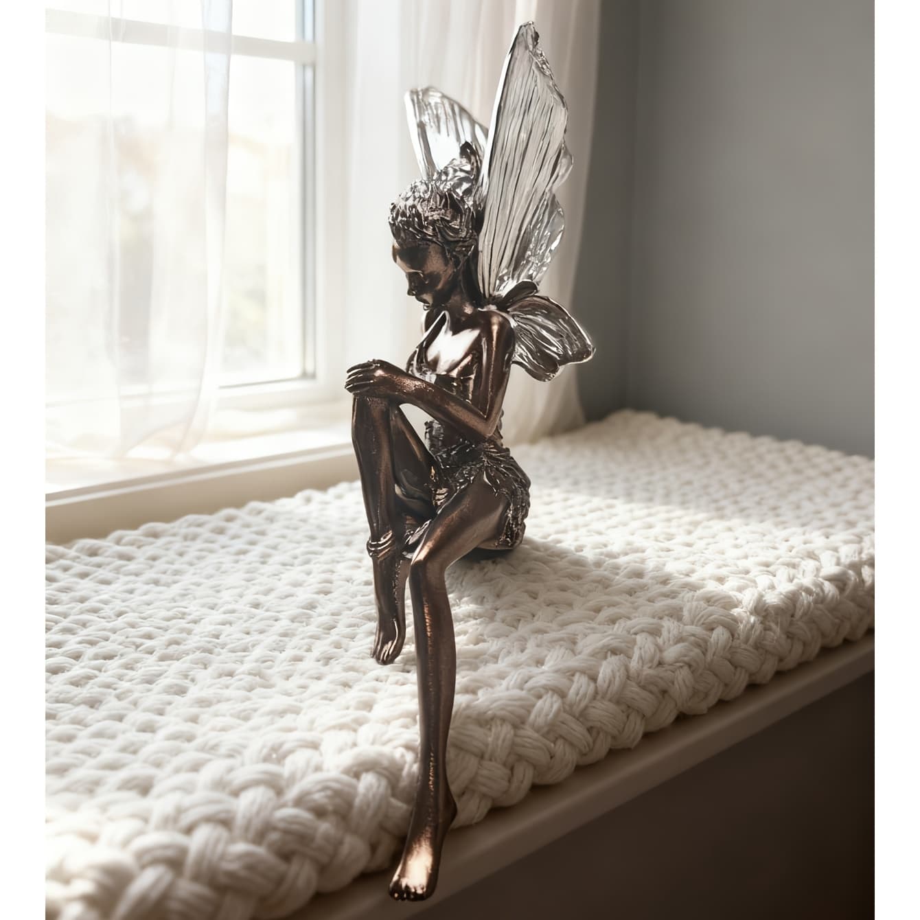 TEMU 1pc Exquisite Black Elf Resin Ornaments Fantasy Flower Fairy Study Bedroom Living Room Scene Decoration Christmas Birthday Girlfriend Holiday Gifts Niche Ins Family Good