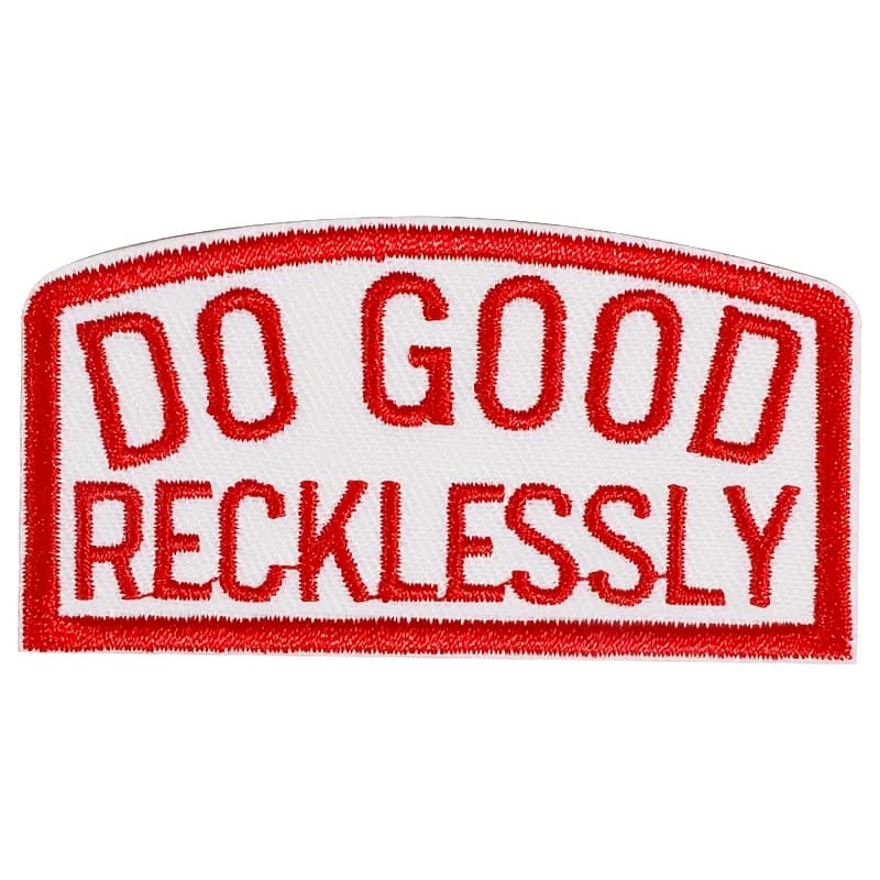 TEMU 1pc Embroidered Letter " Recklessly" Hot Melt Adhesive Patch, Decoration Fabric Patch Accessory