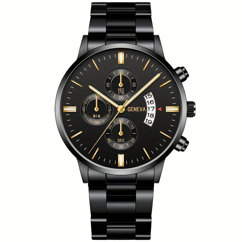TEMU [low-priced Goods, Suitable To Relax ] 1pc Men' Steel Quartz Wrist Watch Business Popular Watch