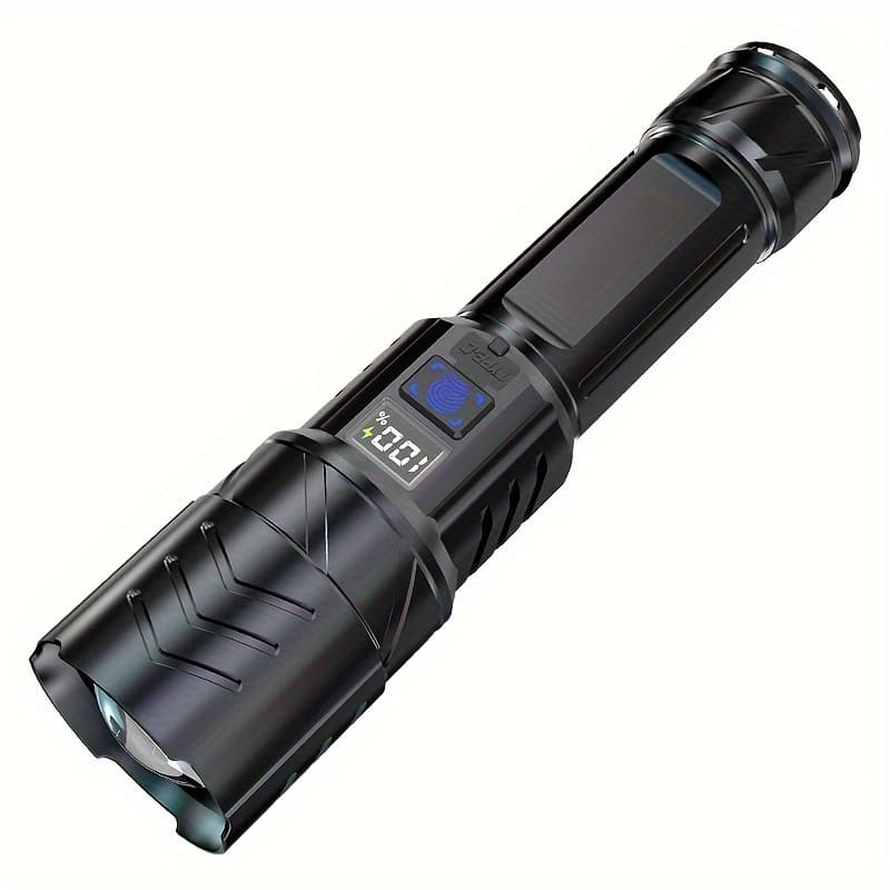 TEMU High-capacity Rechargeable Flashlight, Telescopic Zoom Long Beam, Home Portable Spotlight Outdoor Emergency Light