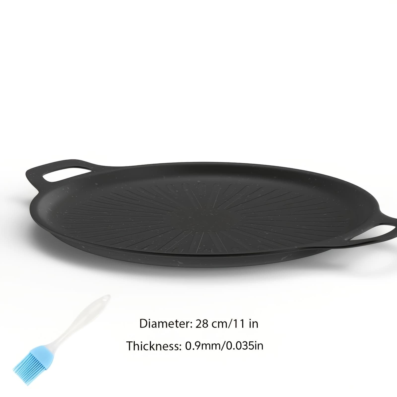 TEMU Bbq Griddle Pan With Dual-handle, Oil Drain Heating, For Grilling And Sauce Locking- Pizza, Grilling, , Portablenon-stick Pan, Ideal For Home Kitchens And Outdoor Cooking.kitchen Gadget