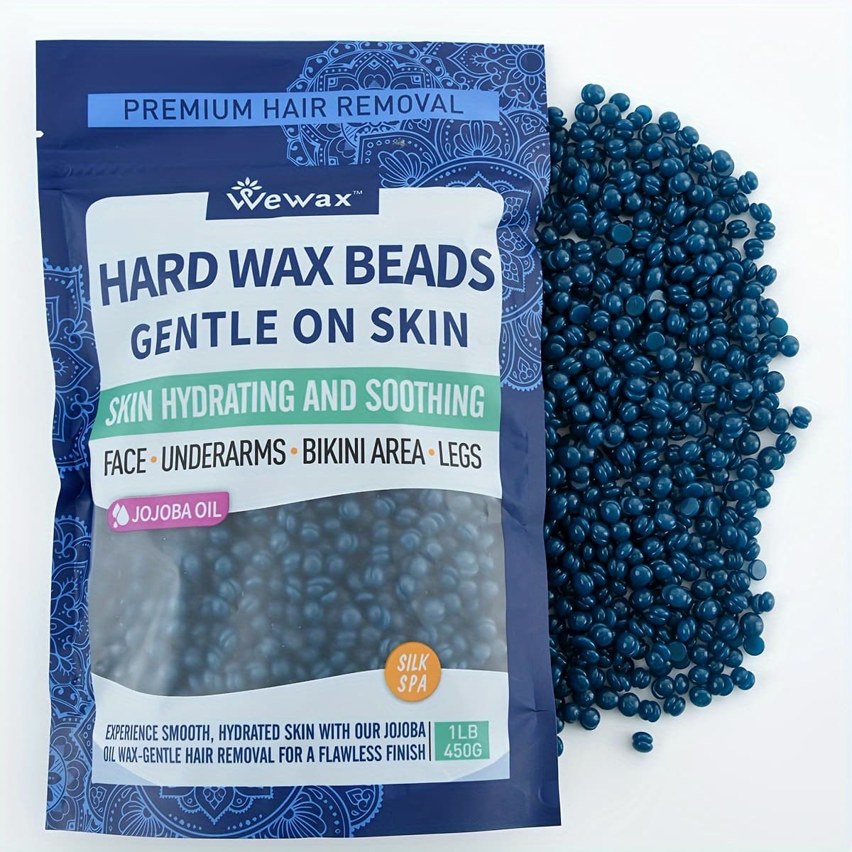 TEMU Wewax Women's Hair Removal Wax Beads, Deep Brazilian Hard Wax Beads, Strong , Removal, For Body, Bikini, Hands, Legs, Skin Type Normal, Wewax Brand