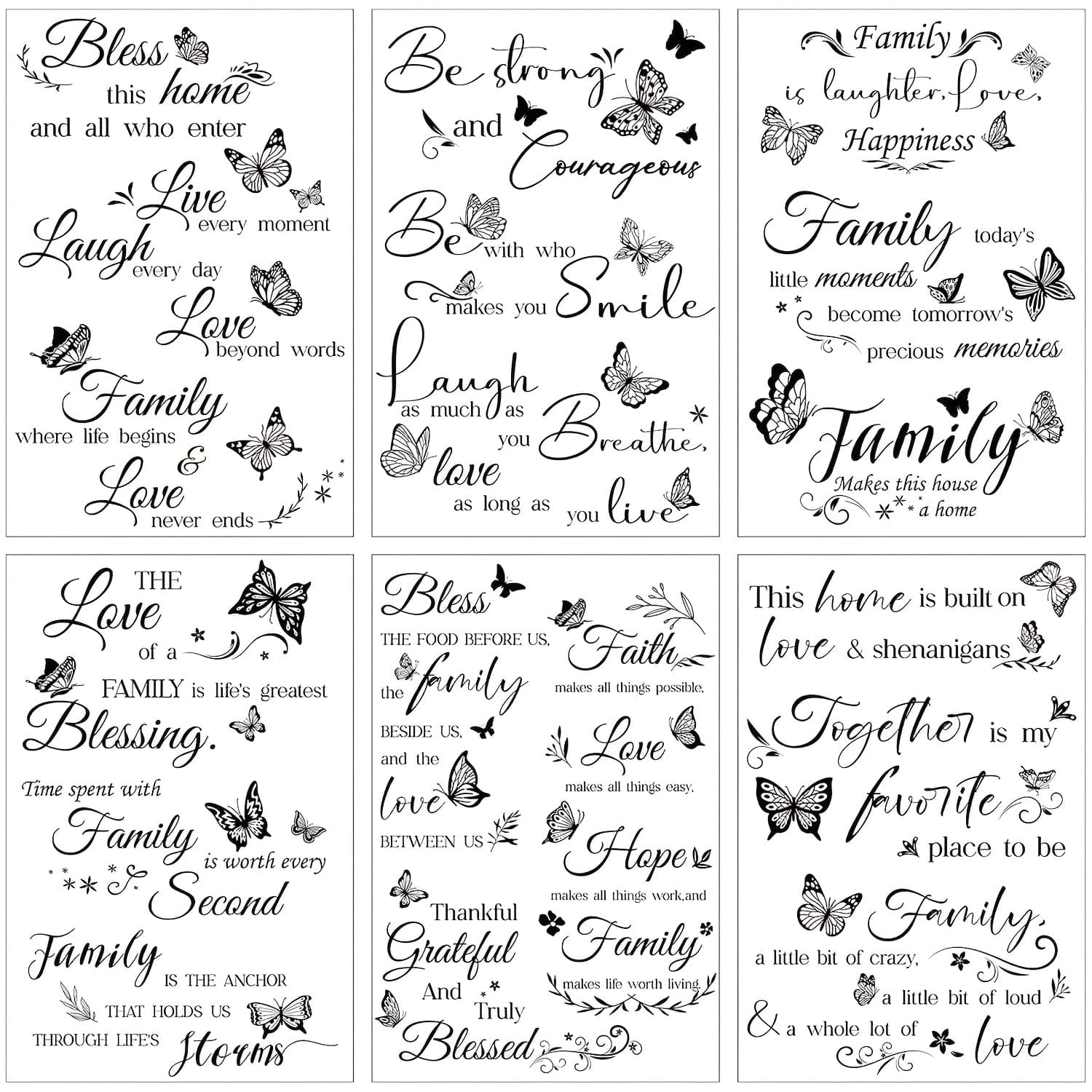 TEMU Inspirational Rub On Transfers For Crafts - 6 Sheets Vintage Rub On Transfer Stickers For Furniture Motivational Rub On Transfers For Decor 7.9 X 11.8 Inch