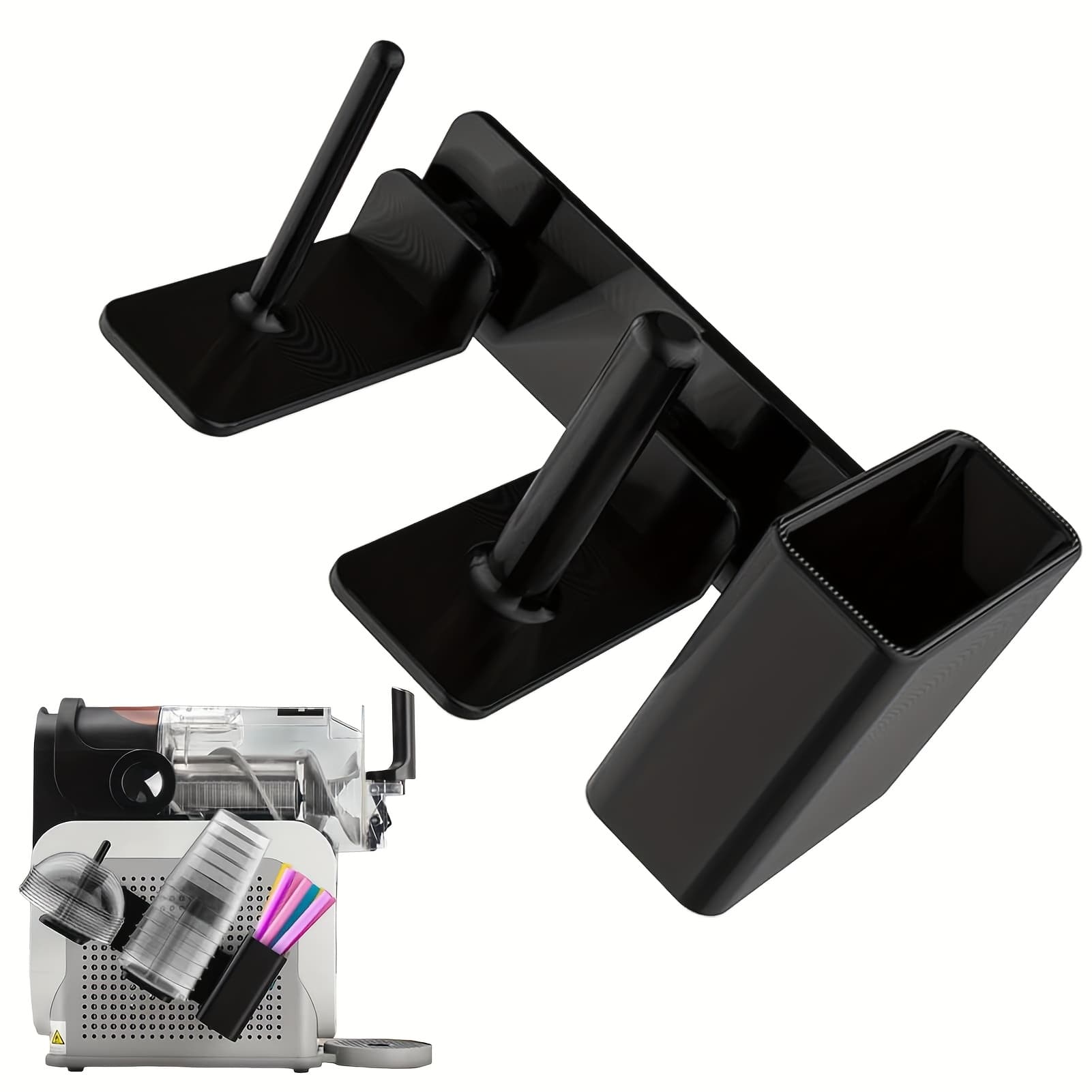 TEMU Cup Organizer For Slushie Machine Fs301 & -3-in-1 Side-mounted Holder For Cups, Lids & Straws - Additions For Slushie Machine