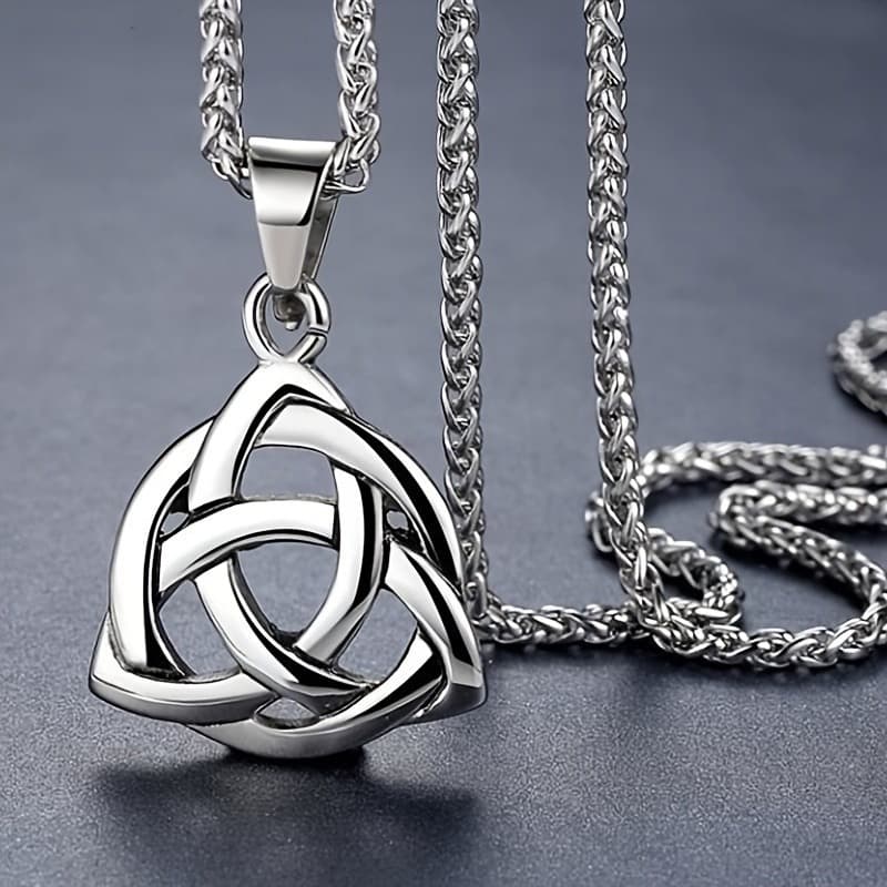 TEMU 1pc Celtic Knot Amulet Necklace, Retro , Universal Fashion Pendant For Men And Women, Good Gifts