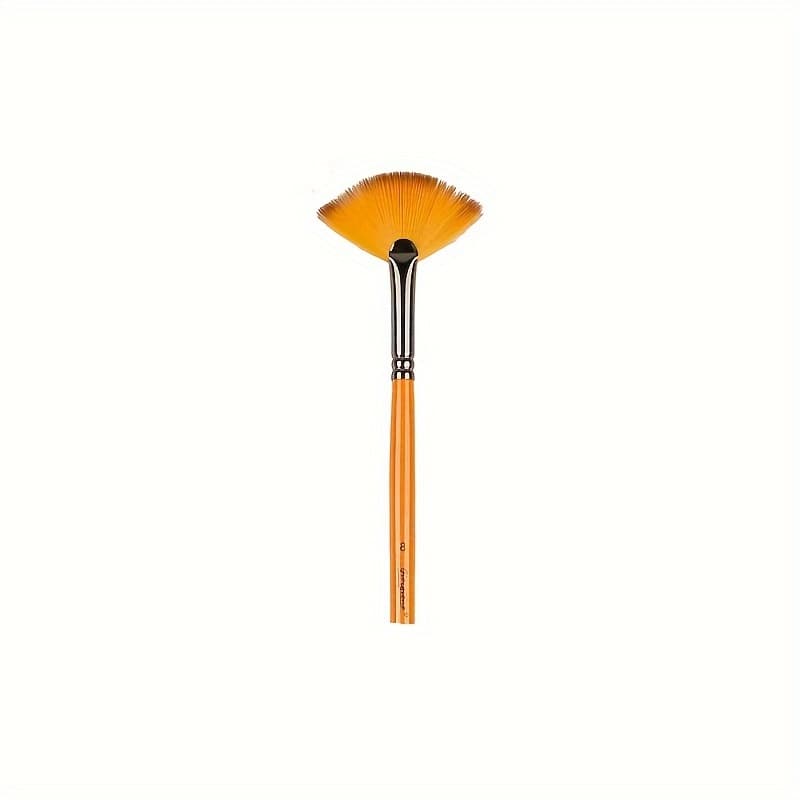 TEMU Pottery Fan-shaped Brush - Lightweight Wooden Diy Ceramic Painting Brush For Large-area Coloring, Glaze Hydration Tool, Water Absorption,