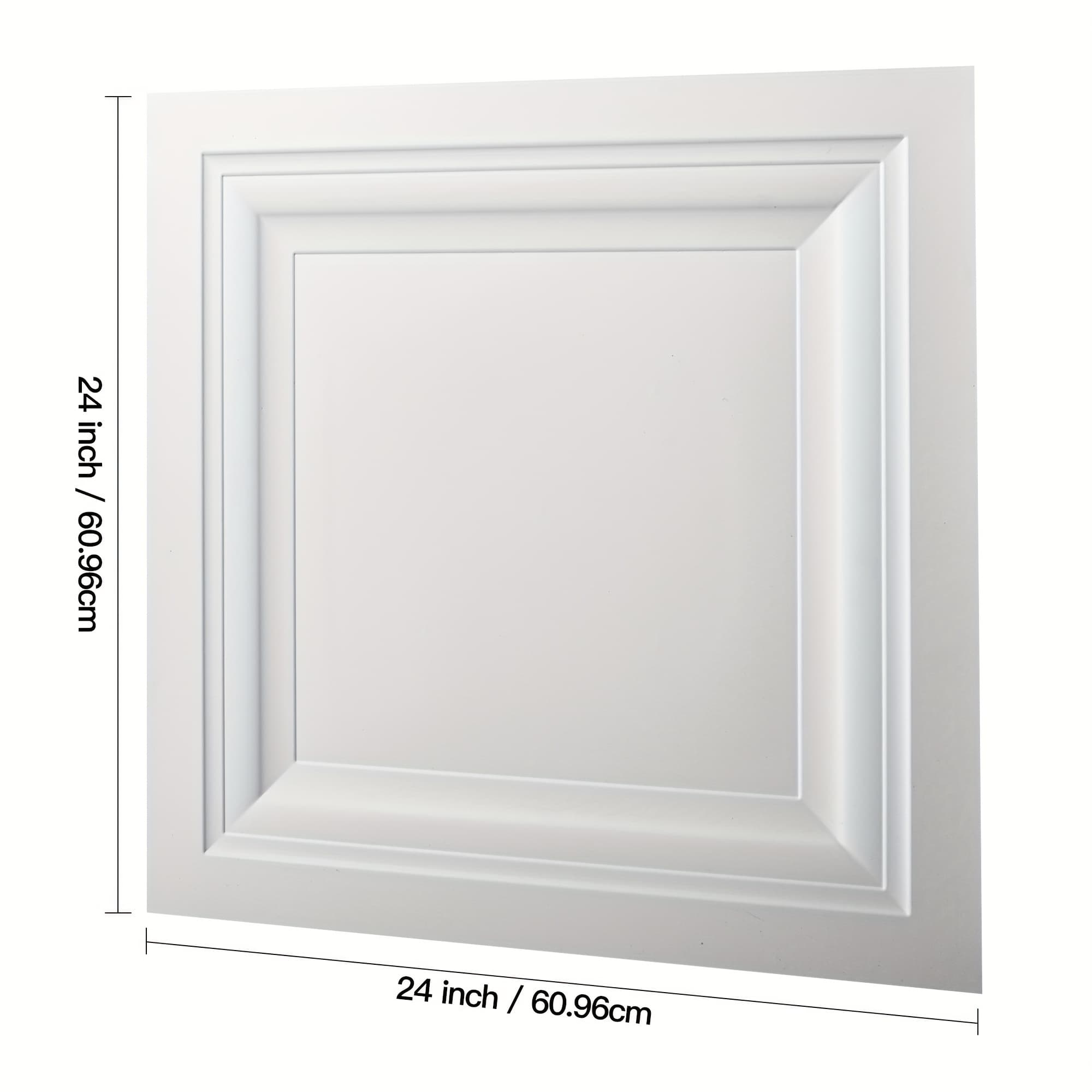 TEMU 12pcs 24 X 24inch Art3d Square Drop Ceiling Tile Hanging Decorative Tiles 2ft X 2ft, Pvc Ceiling Panel, Black & White