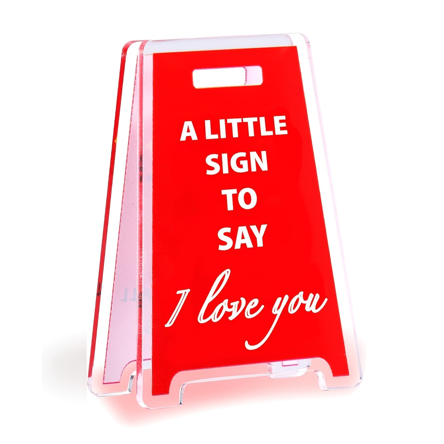 TEMU [2d Flat] "i Love You Little Sign" Acrylic Table Sign - Decor Accessory And Gift, Suitable For , Couples,