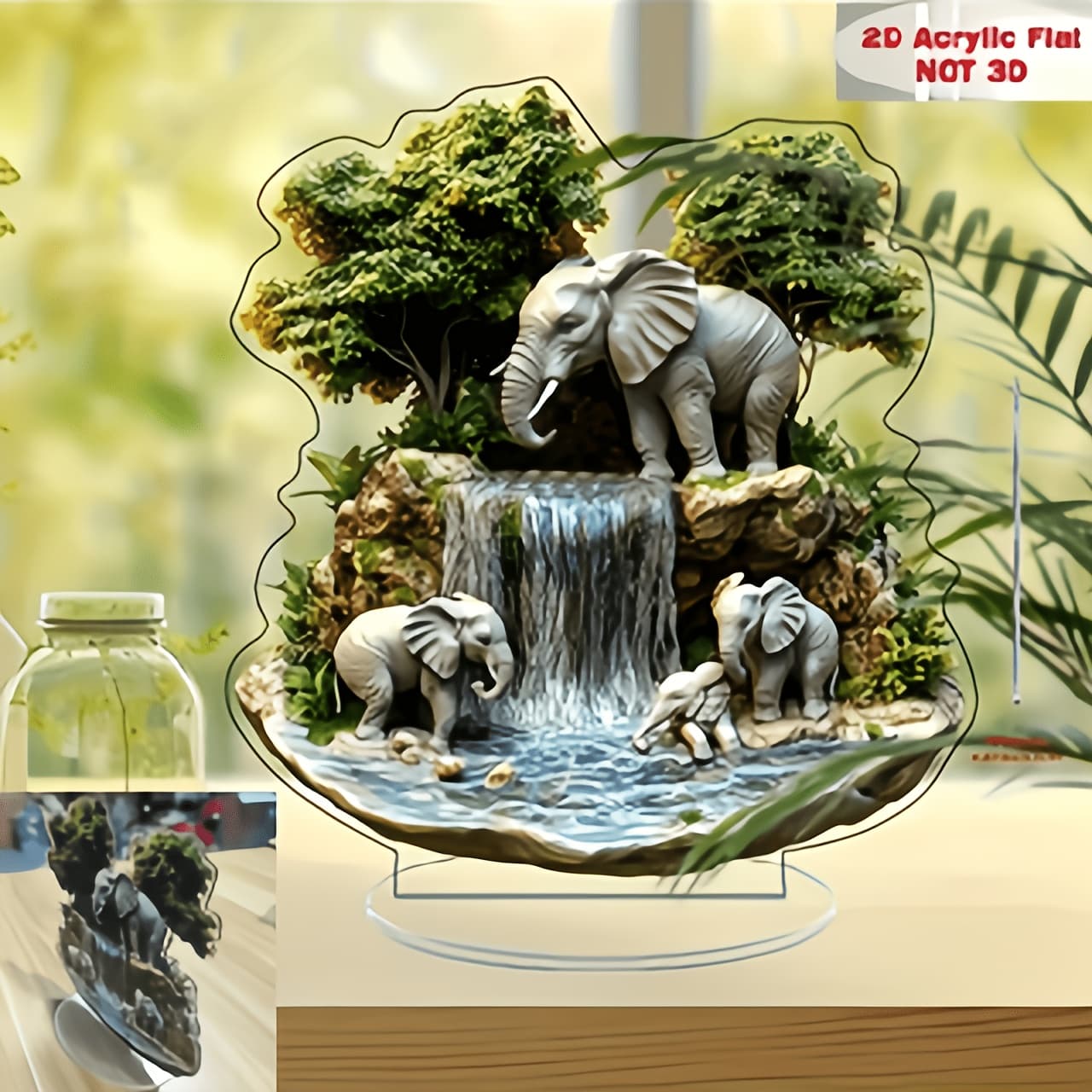 TEMU 2d Flat - [2d Flat]. 2d Flat Printed Acrylic, Elegant 2d Flat Leather-like Sun Acrylic Ornaments - Bohemian Style Table And Window Decorations, Suitable For Home, Parties And Holiday Decorations