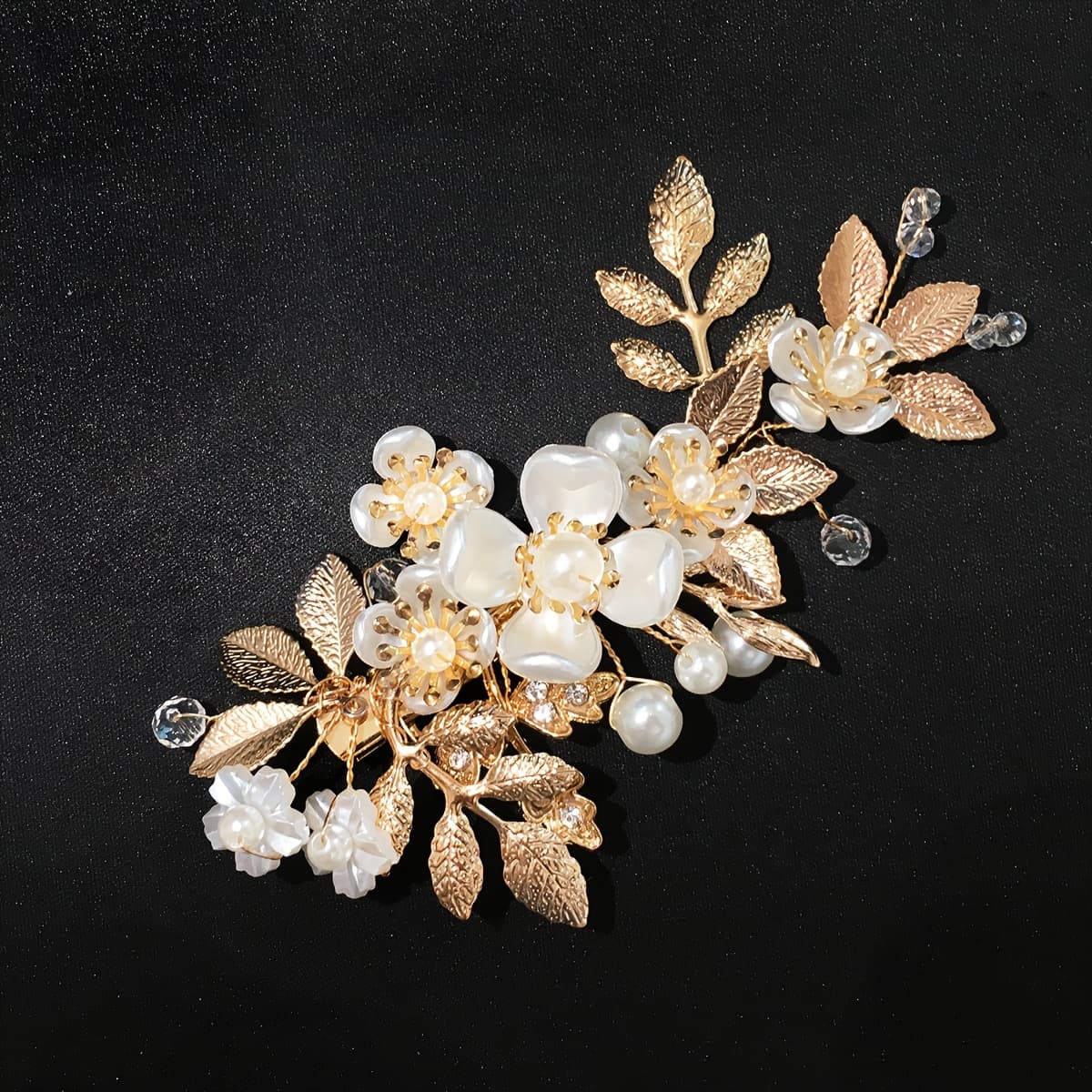 TEMU 1pc Elegant Bridal Romantic Wedding Headpiece, Flower Side Clip, Fashion Exquisite Engagement Hair Accessories, Headpiece, Elegant Women's Accessories
