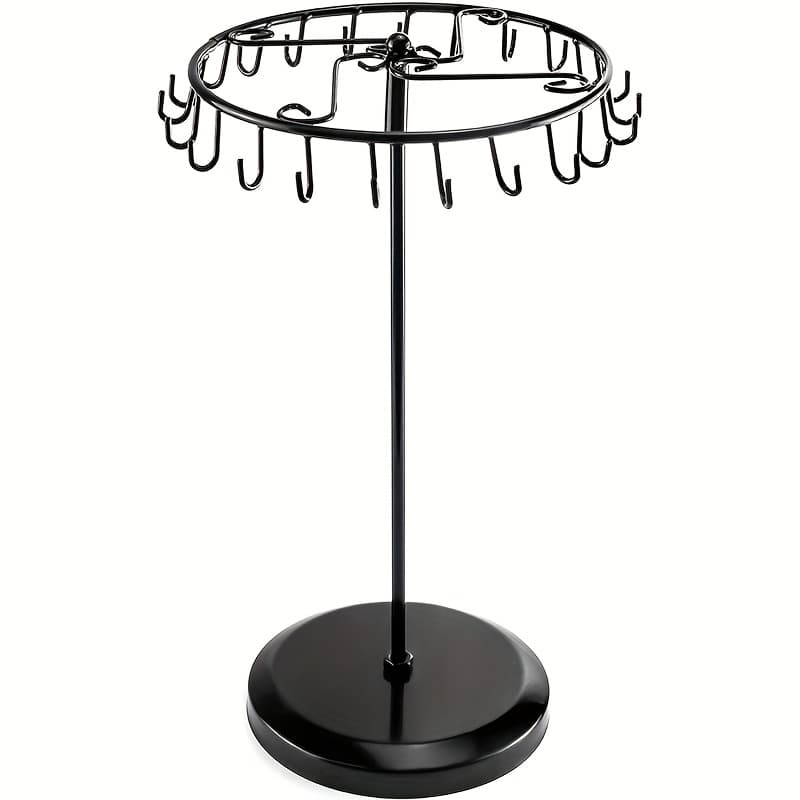 TEMU 23 Hook Rotating Display Stand For Necklaces And Bracelets, Black Jewelry Storage Rack,