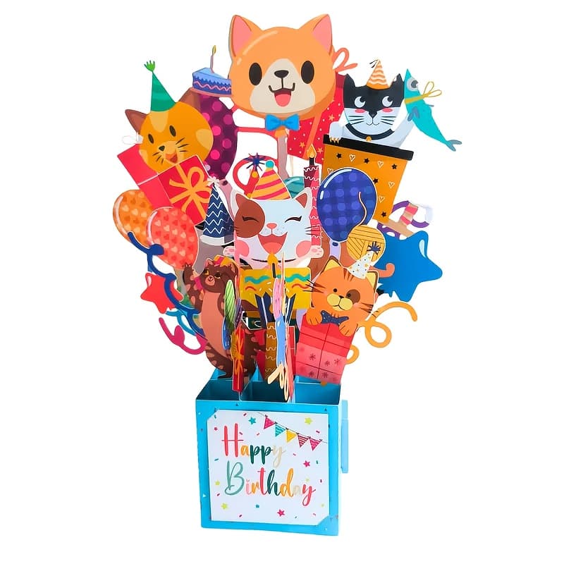 TEMU 1pc, Happy Birthday Pop-up Card, Home Decor, Birthday Invitation Supply, Handmade Paper Carved Card, Handmade Cartoon Card, Party Favors, Party Gift Decor, Party Supplies, Gift Decor
