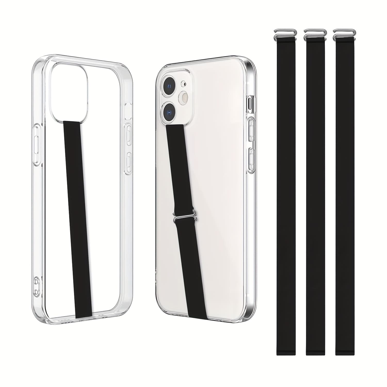 TEMU 3pcs Silicone Phone Grip Holder Strap For Iphone 17/17 Pro/16/16 Pro And Galaxy S25/s24/s23 - Anti-slip Finger Loop For Case, Universal For Back Of Cell Phones