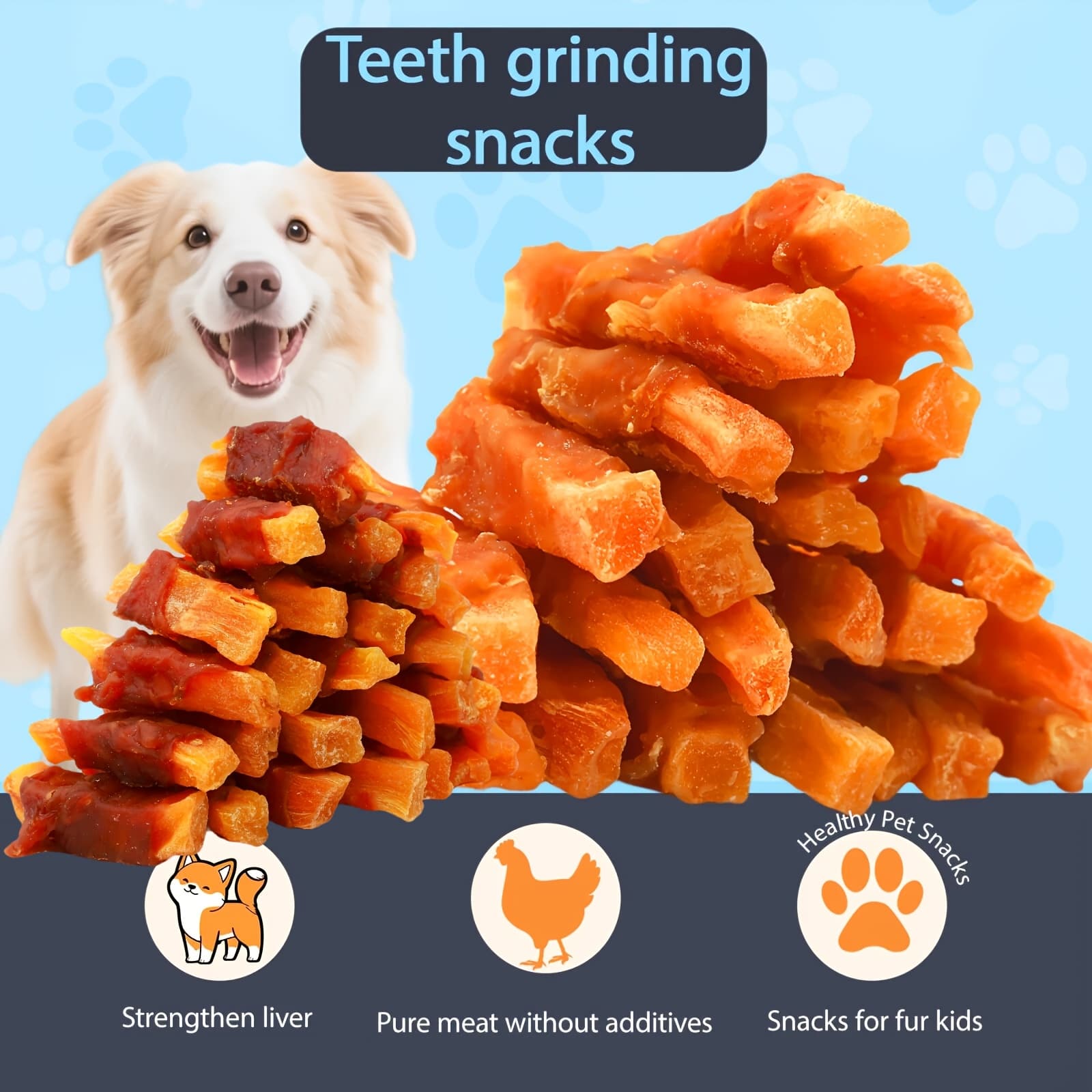 TEMU Chicken Dumbbell Natural Dog Treats, Healthy, , Dog Chews Long Lasting, And High Protein, , Perfect Training Reward Snack For Small, Medium And Large Dogs