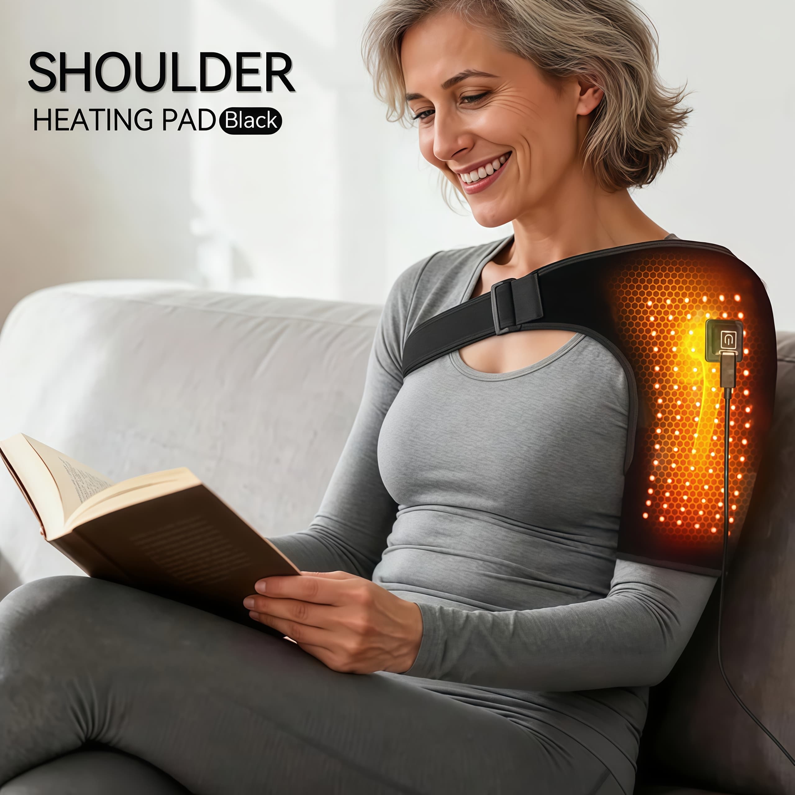 TEMU Usb Heated Shoulder Wrap, 3 Adjustable Temperature Settings, Rapid Heating, Battery Not Included, Usb Powered, Suitable For Home And Office Use, Gift For Relatives