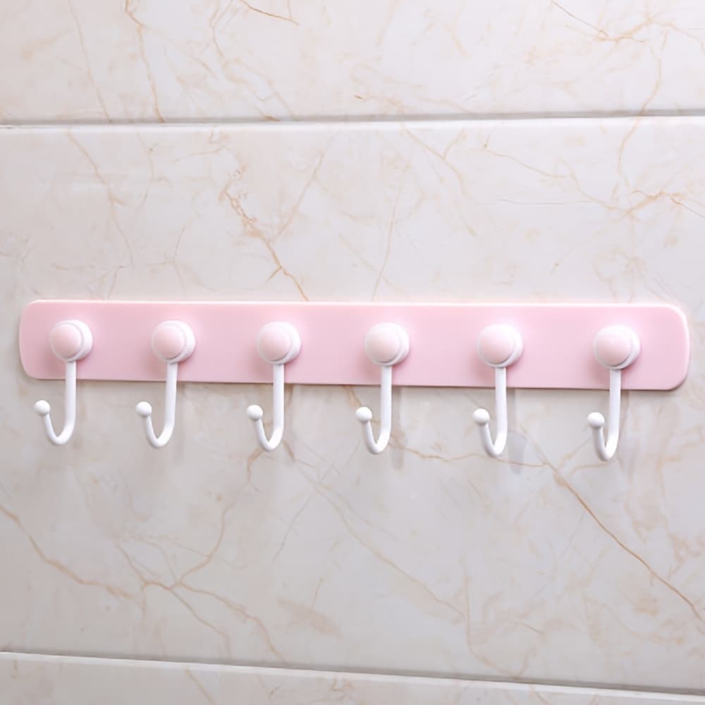 TEMU Adhesive Wall Hook With 6 Rotating Hooks, Gray Wall Shelf Hook, Perfect For Hanging Hats And Coats, Ideal For Kitchen Utensils And Towels In Kitchens And Bedrooms, 1pc