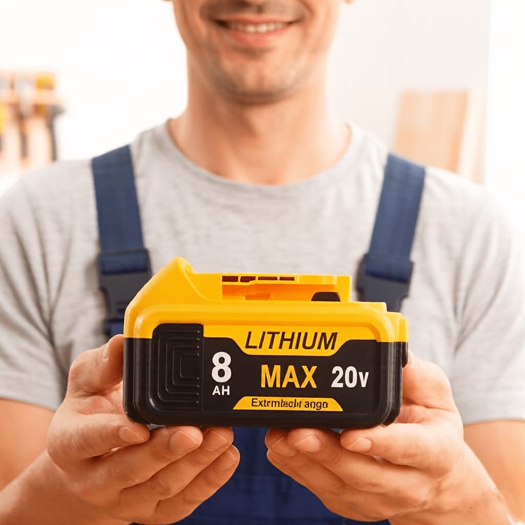 TEMU 1/2pack 20v 8.0ah Lithium-ion Rechargeable Battery, Compatible With Dcb206/dcb204/dcb200/dcb180 Series, Led Indicator Power Tool Batteries.