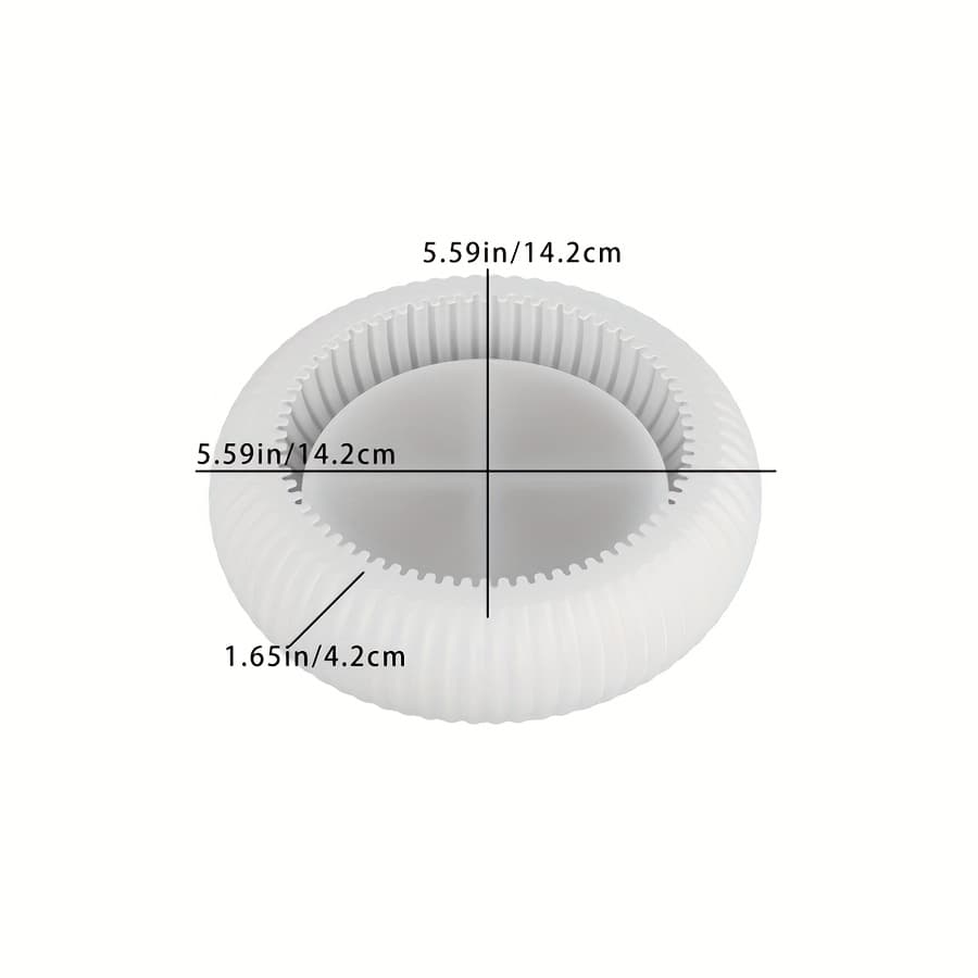 TEMU Clay Mold Resin Storage Bowl Mold Round Striped Storage Bowl Flower Pot Plaster Silicone Mold Round Striped Candlestick Mold, Clay Mold, Suitable For Item Storage, Reusable, Easy To Demold