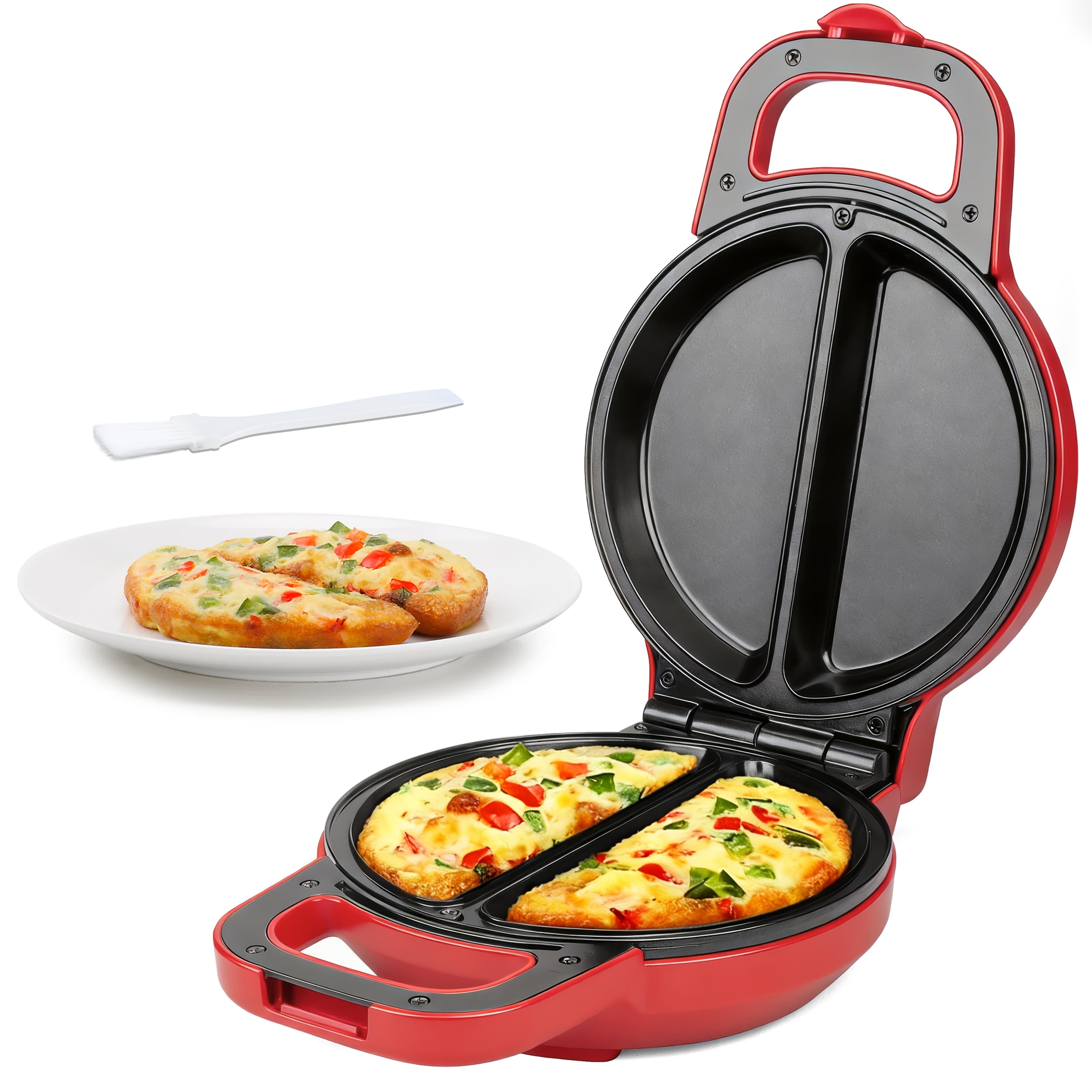 TEMU Double Omelette Maker - Dual 6.5" Plates For Omelets & , , Blue