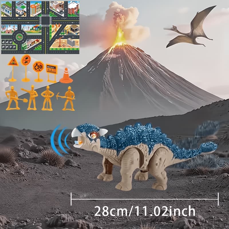TEMU Toys-triceratops Dinosaur Toys For Use With Kids, Automatic Walk, Lightweight, Roaring Sound, Halloween Toy Gifts, Surprise Birthday Gifts And Christmas Gifts