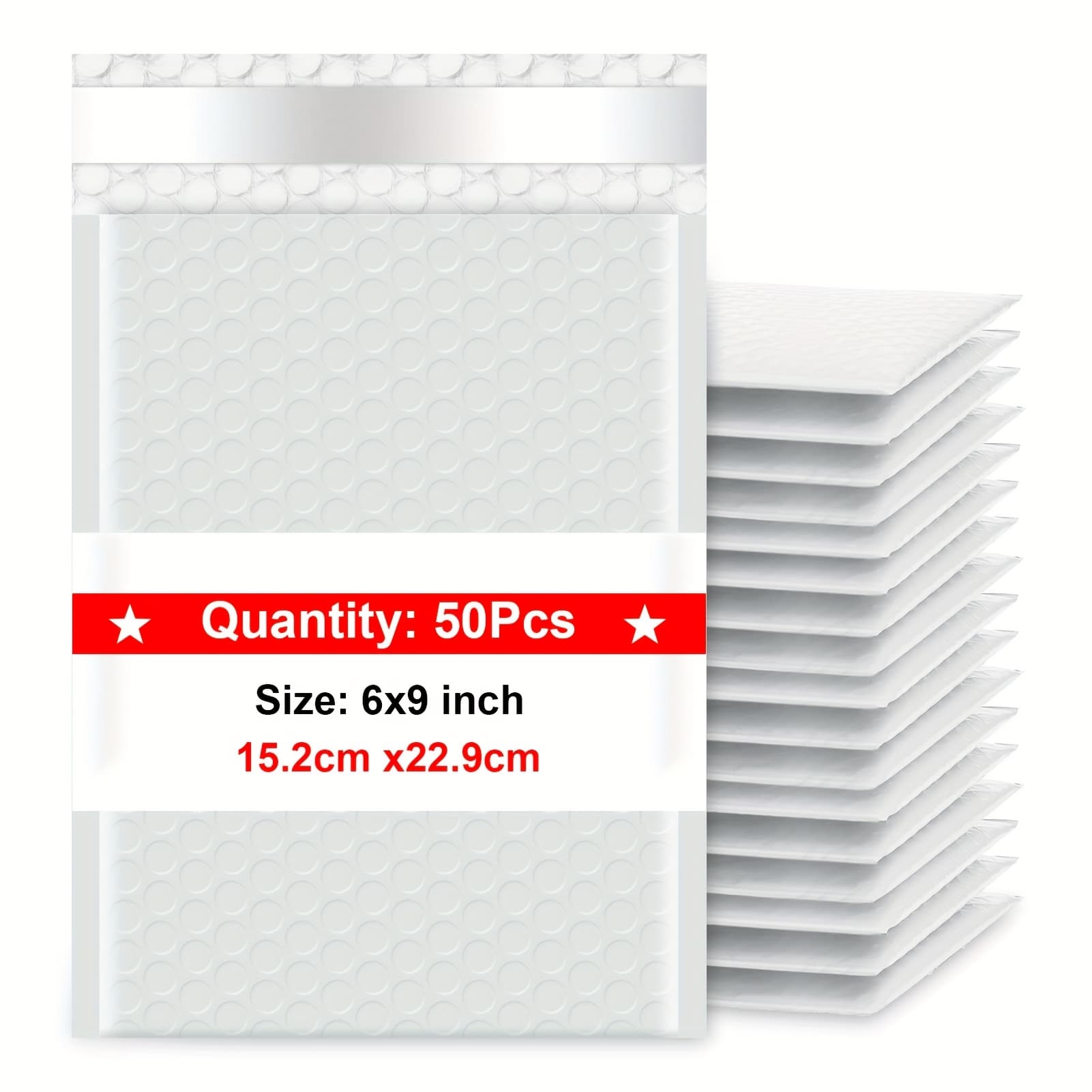 TEMU 50pcs #0 White Bubble Mailers 6x10 Inch, Waterproof Padded Shipping Envelopes With 6x9 Inch Area, Durable Low-density Polyethylene For Secure Mailing & Office Supplies, Padded Mailing Envelopes
