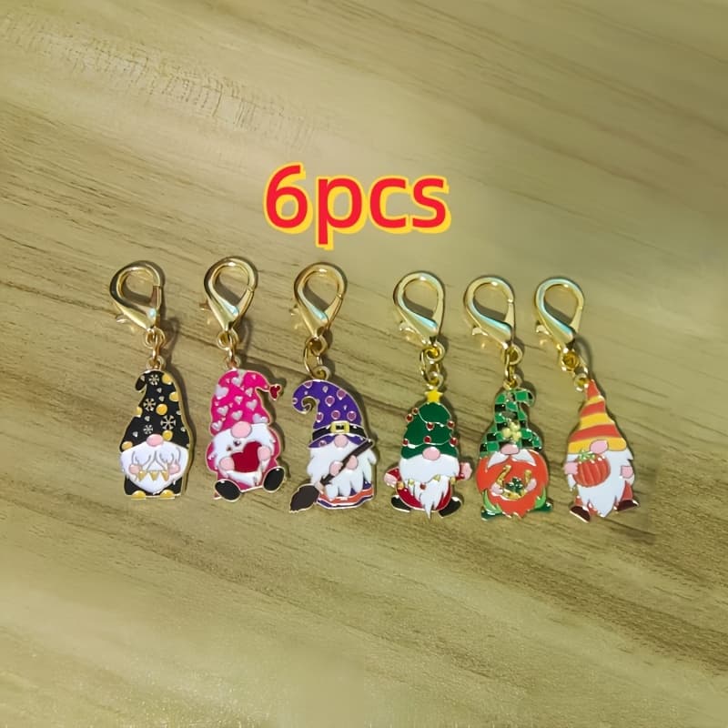 TEMU Set Of 6 Dwarf Keychains - Dwarf Day Charm, Ideal For Men And Women, And Coworkers - Featuring A Lobster Clasp, Made Of Alloy, An Gift For Birthdays And Teacher's Day