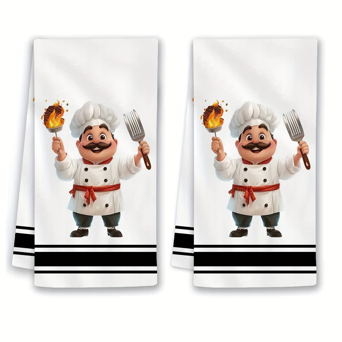 TEMU Set Of 2 Adorable Kitchen Dish Towels, Made From Soft And Absorbent Material, Perfect For Holiday And Bathroom Use