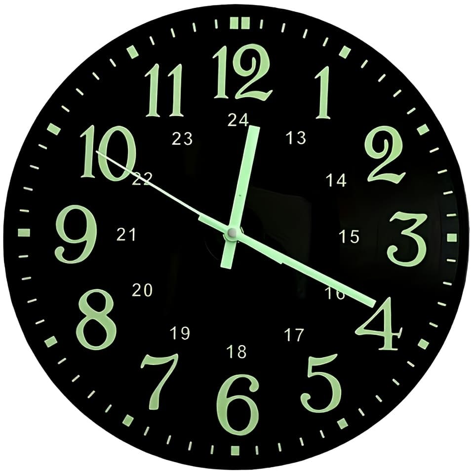 TEMU This 12-inch Glowing Wall Clock Features A Sleek And Modern , With Hands And A Dial, Making It Ideal For Bedrooms, Offices, And Garages. It Serves As A Decor Piece