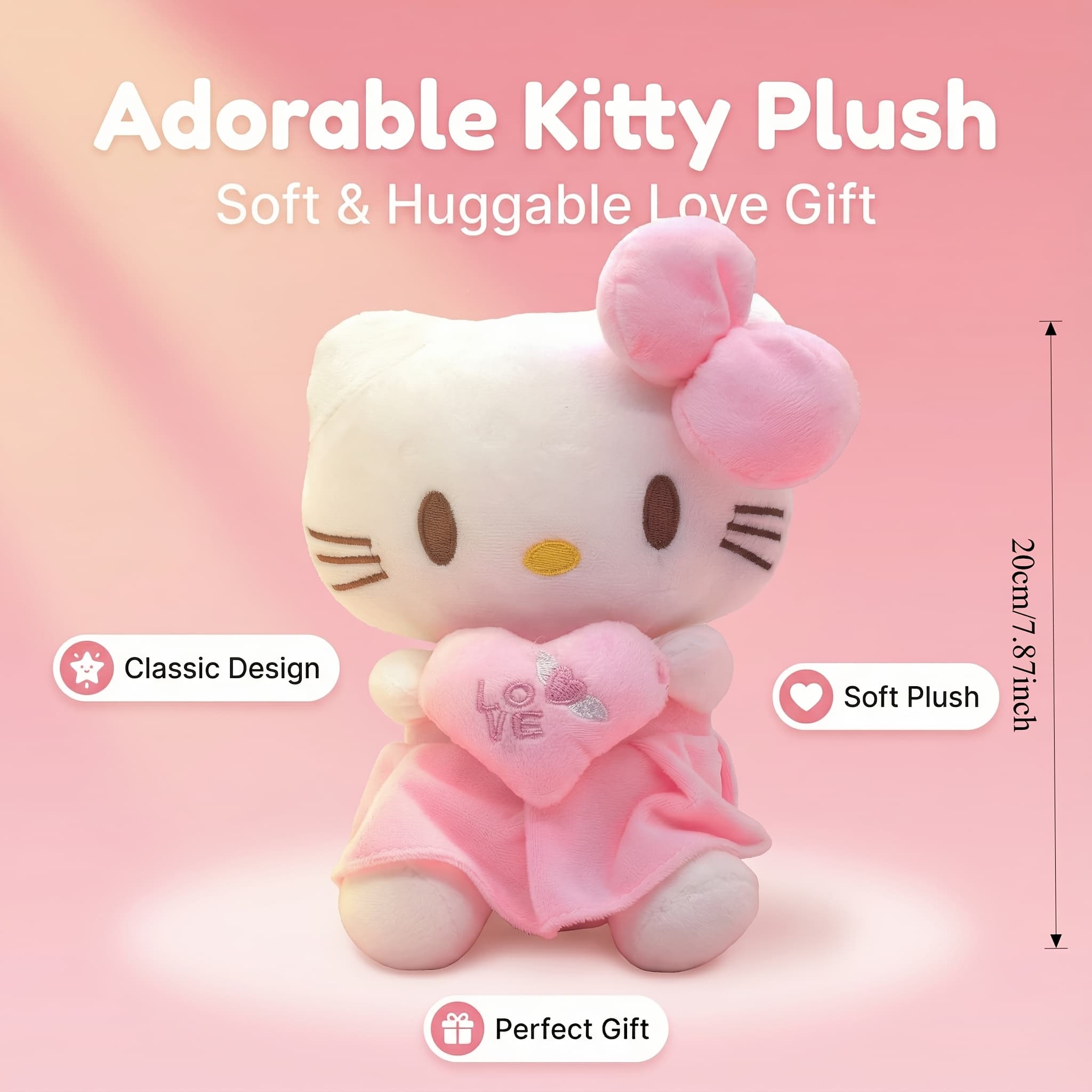 TEMU () Cute Kitty Cat Doll For Room Decoration Party Gift Birthday Valentine's Day Christmas Halloween Thanksgiving Gift