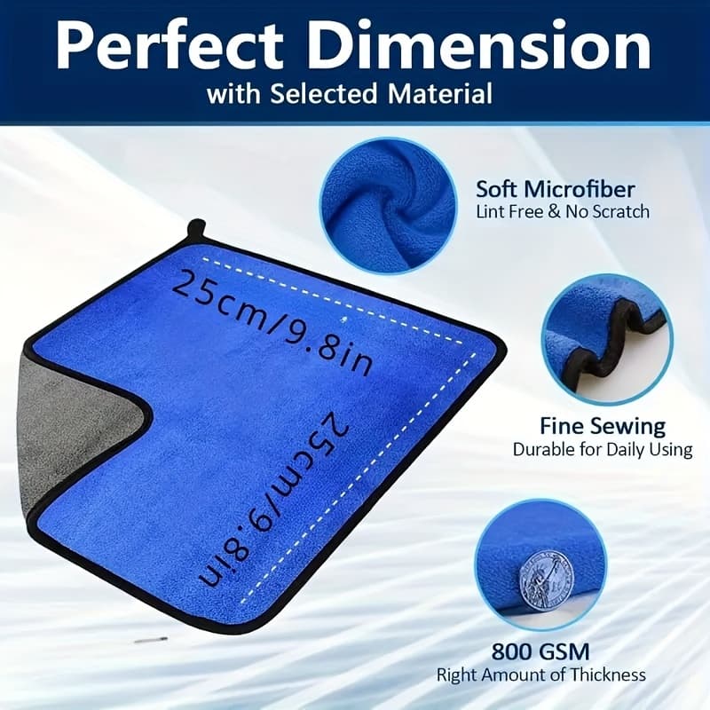 TEMU 4 Double-sided Ultra- Car Towels - Super Absorbent, Thickened, Non-woven Fabric Polishing, Washing And Drying Cloth