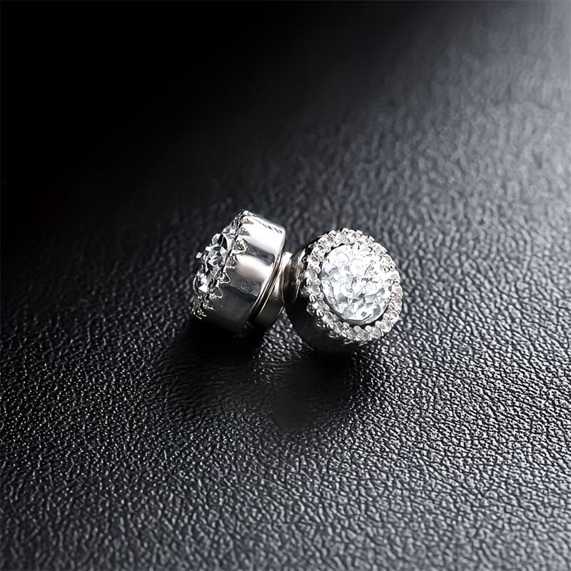 TEMU 1 Pair Of Copper-set Synthetic Zirconia Oxide Neutral Ear Clips Suitable For Wearing Without Ear Piercings To Give Family Gifts Birthday Gifts