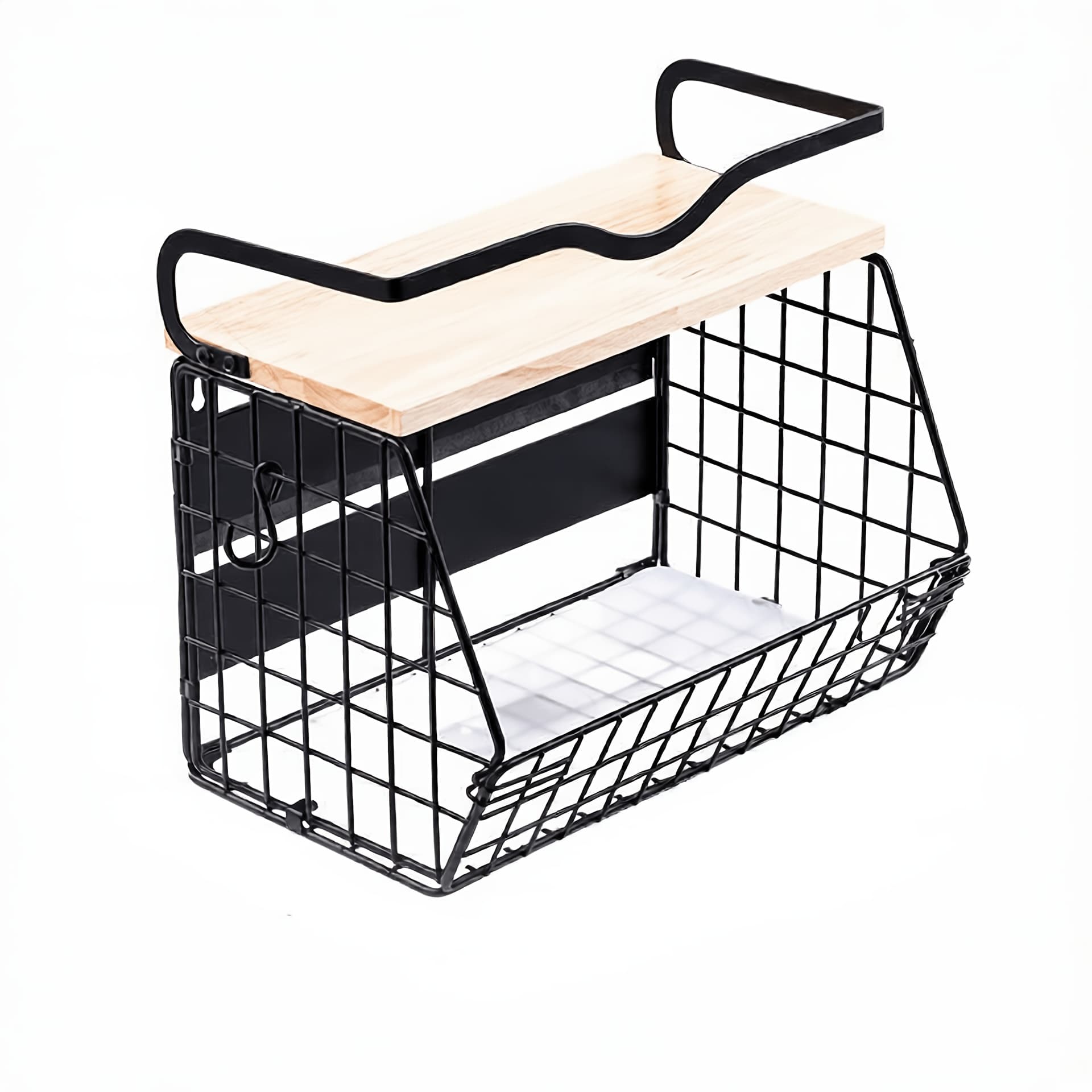 TEMU Magnetic Shelf For Fridge With Wood Lid, And Onion Storage Bins, Pantry Organizers And Storage, Large Container Magnetic Spice Rack For Refrigerator, Kitchen Counter, Cabinet