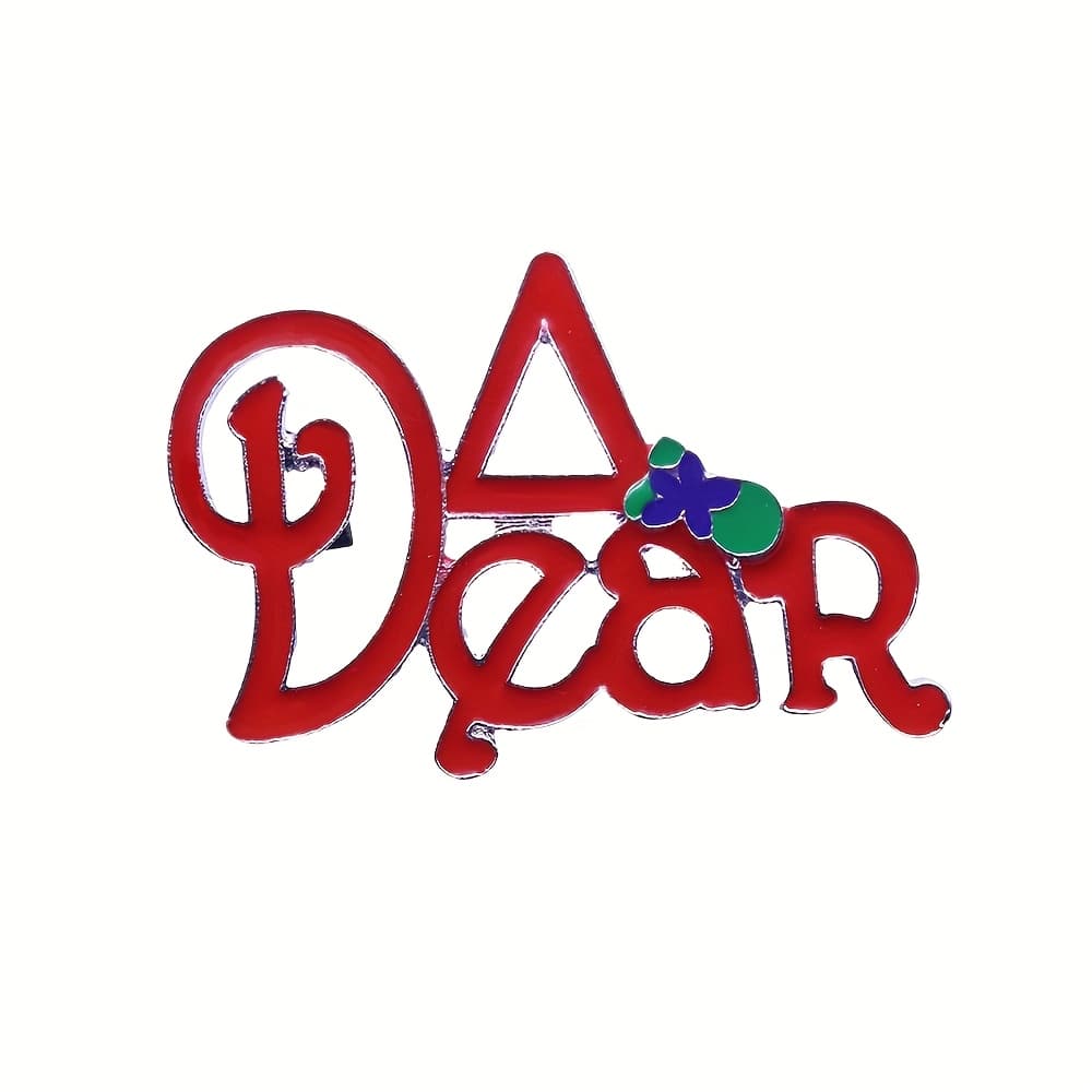TEMU Newly Designed Metal Red Greek Letter Sorority Pin With Violet Letters