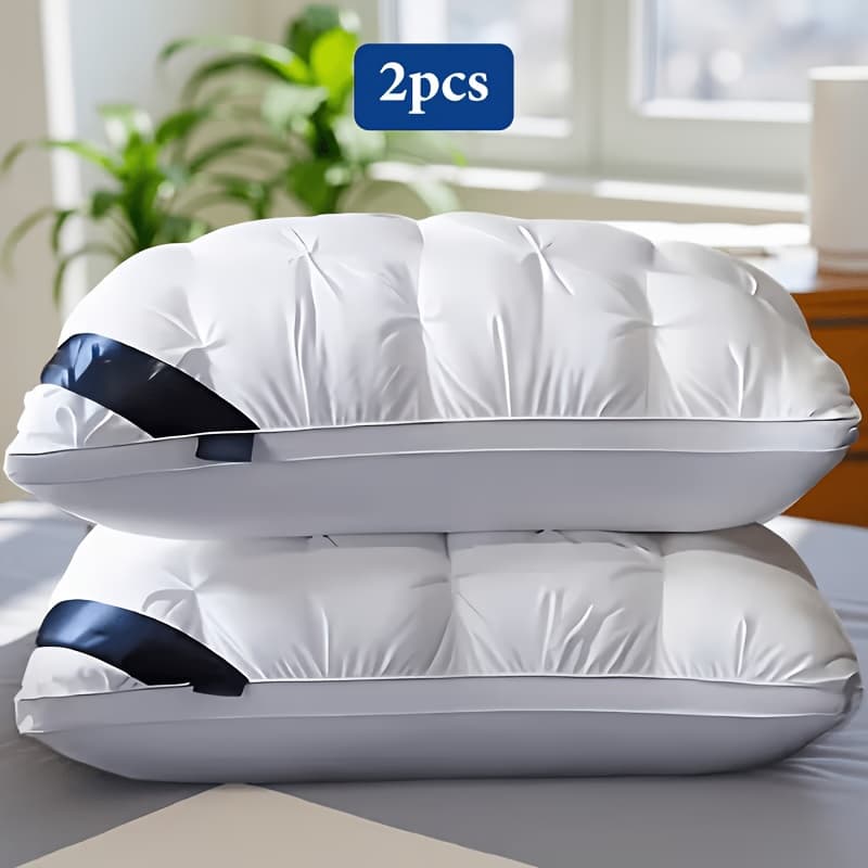 TEMU 2pcs Pillows - Heavyweight Bed Pillows With Slow Rebound & Neck Support | Cooling Pillows For Side, Back And Stomach Sleepers | Non-flattening Plush Design