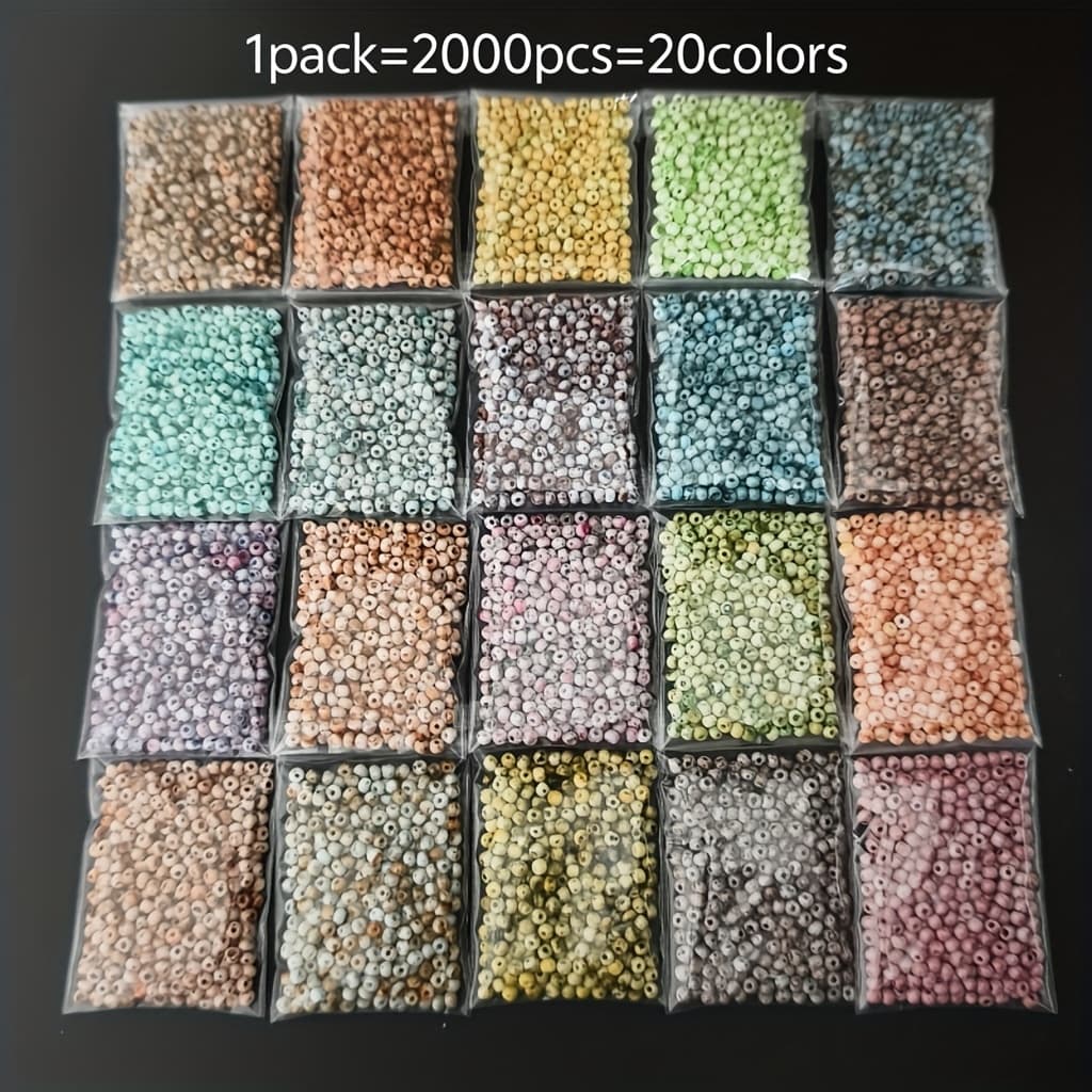 TEMU 3mm 2000pcs 20 Colors, Colorful Picasso Glass Seed Beads, Suitable For Handmade Jewelry Making, Weaving Design, Jewelry Making Kit