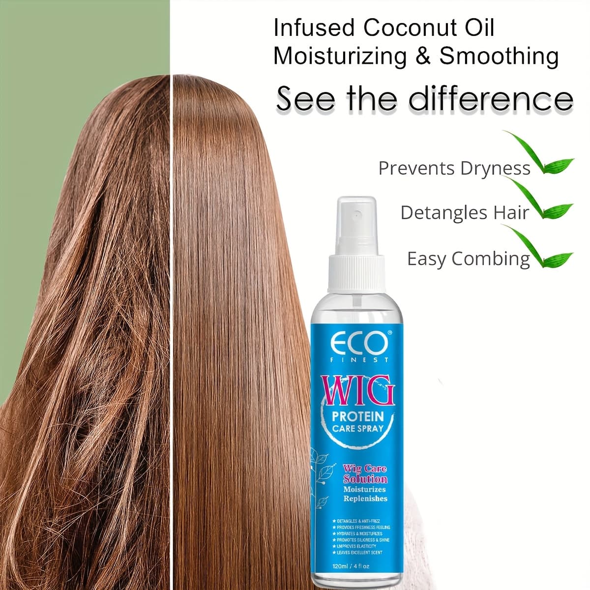 TEMU Synthetic Wig Protein 2 Set, Cleanses & Extends Of Wigs, Adds , Protects Color, Hydrates & Moisturizes, Detangle And , Promotes Silkiness, Easy Combing, Wig Conditioner Contains Coconut Oil Wig