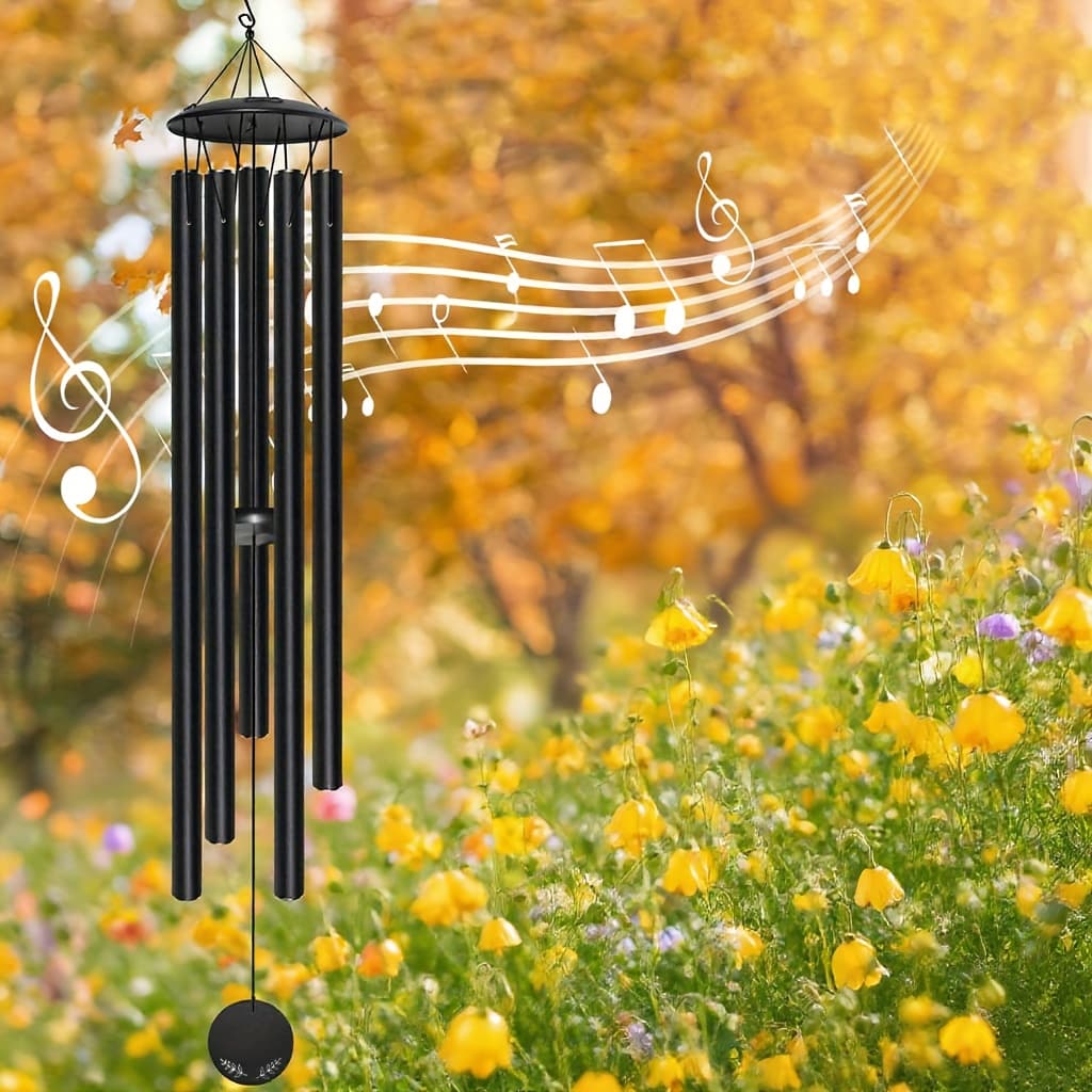 TEMU Oversized Outdoor Wind Chimes With A Rich Sound, Measuring 65 Inches, Perfect For Decorating , Gardens, Patios, And . A Thoughtful Memorial Gift For Grieving The Loss Of A