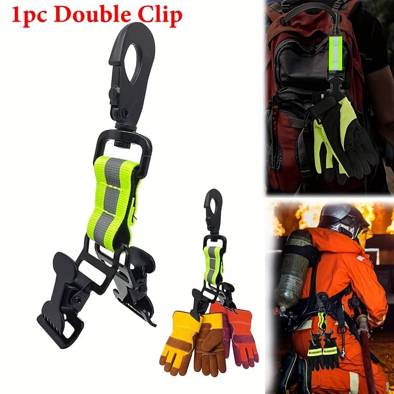 TEMU 1pc Metallic Nylon Glove Clips | Single And Double Clip Options | Serrated Grip Design For Secure Hold | High Visibility | Ideal For Firefighters, Construction Workers & | Gloves Additions, Camp