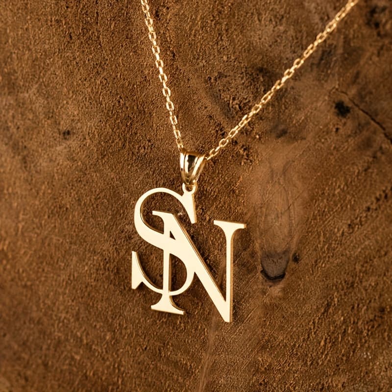 TEMU Custom Double Initials Necklace 316l 316l Stainless Steel Personalized Men' Initials Couple Necklace Friendship Jewelry Nameplate Pendant Gift For Boyfriend Anniversary Very Birthday Gifts