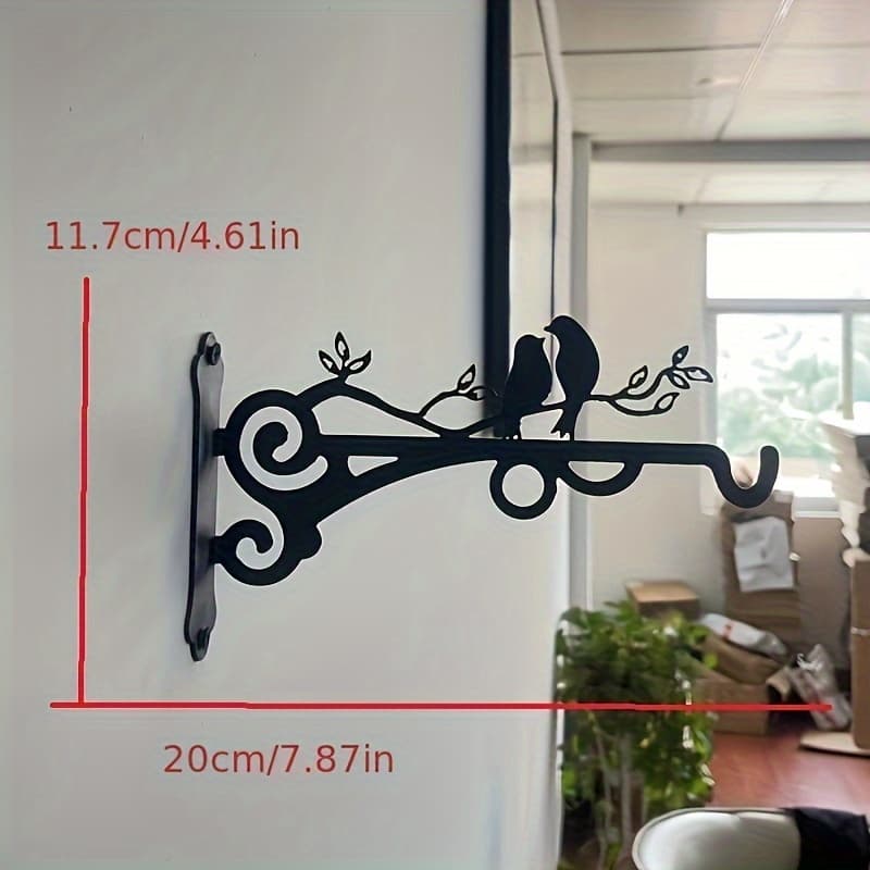 TEMU Modern Wall Mounted Iron Flower Basket Wall Decoration Hanging Basket Flower Rack Metal Hanging Flower Rack