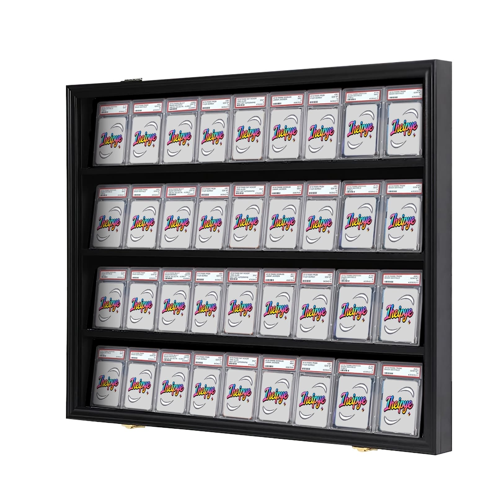 TEMU 36 Graded Sports Card Display Case - Baseball Card Display Case Lockable - Display, Wall Display Frame For Basketball Football Hockey Trading Cards With Uv Protection Acrylic