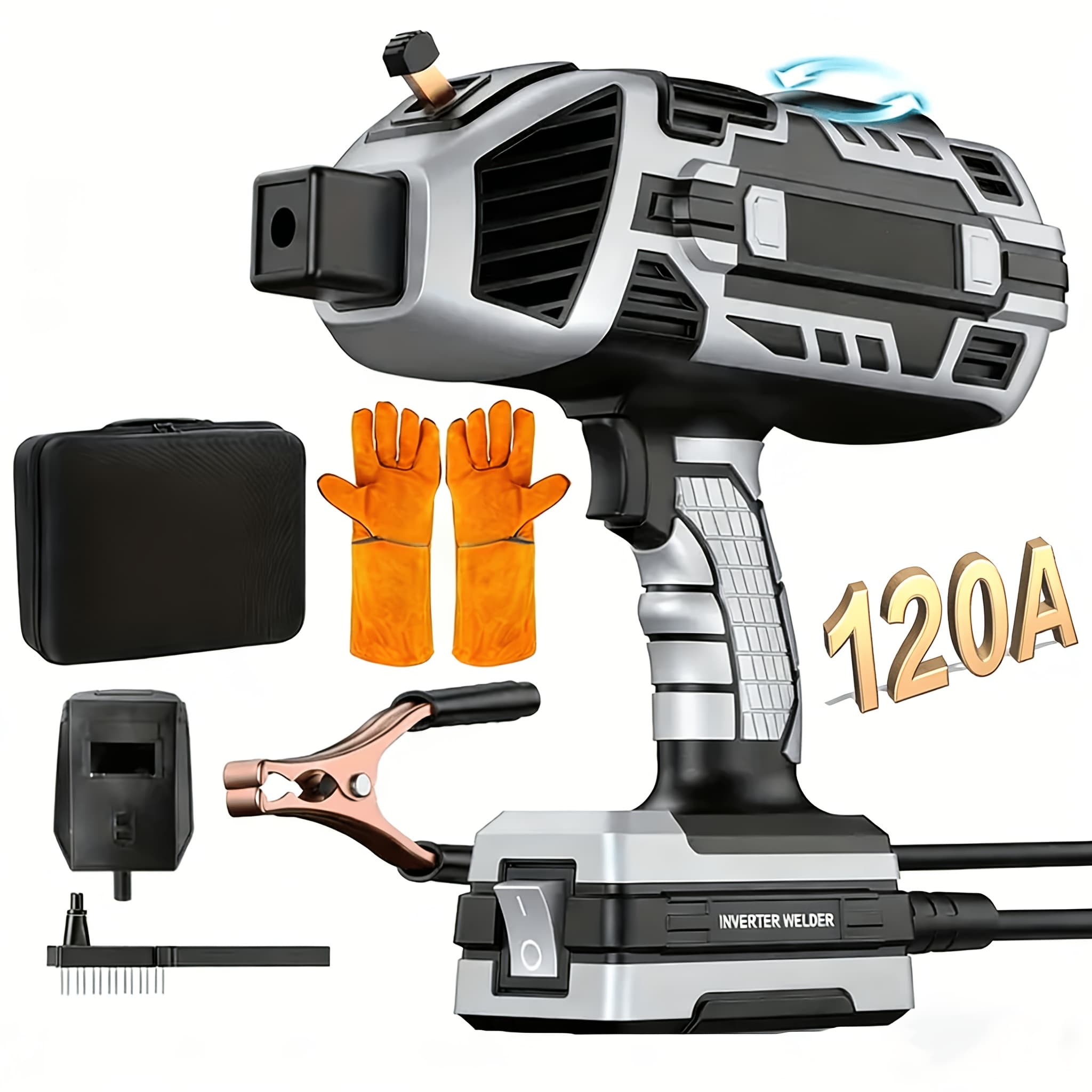 TEMU Portable Welding Machine 110v, Handheld Igbt Inverter Arc Welder Gun Stick Welder - 5 Variable Current Adjustment For 3/32"-1/8" Rods And, Professional Use, Repair (without Welding Rod)