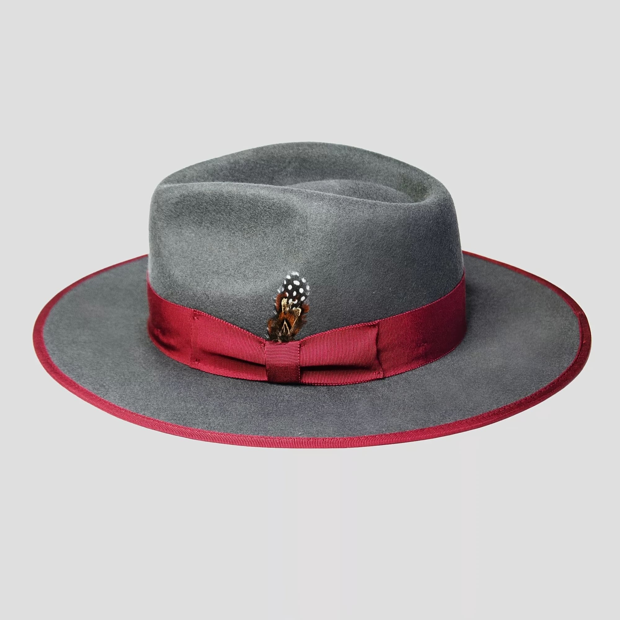 TEMU Fedora Slate + Burgundy Hat Felt Hat, Street Rock, The For A Christmas Gift