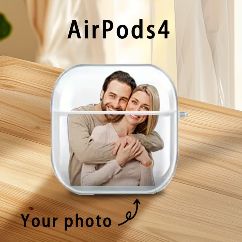 TEMU Custom Picture Transparent Earphone Case, Suitable For /3/4/pro/, Personalized Tpu Protective Cover, Dustproof And Shockproof, Supports Pattern And Image Customization