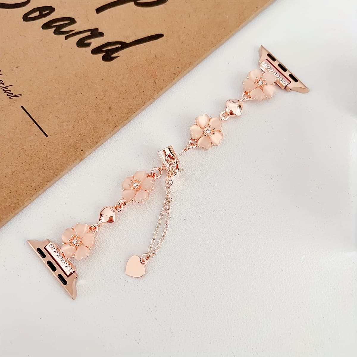 TEMU 1pc Creative Fashion Heart-shaped Flower Chain Strap, Suitable For Watch 38mm 40mm 41mm 42mm 44mm 45mm 49mm, Compatible With Iwatch Ultra, Ultra 2, Se, 9, 8, 7, 6, 5, 4, 3, 2, 1