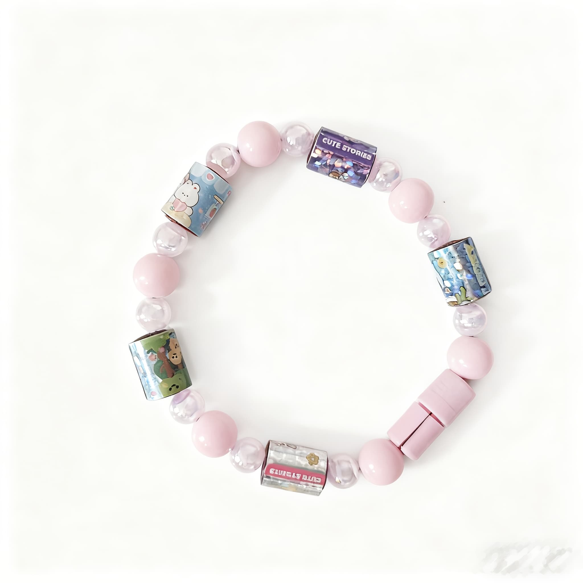 TEMU 1pc Random Beaded Bracelet, Creative Handmade Toy, Girly Charm Bracelet, Multicolor Beaded Bracelet, Cute Hand Accessory, Trendy Cartoon Accessory, Best Friend Gift Bracelet