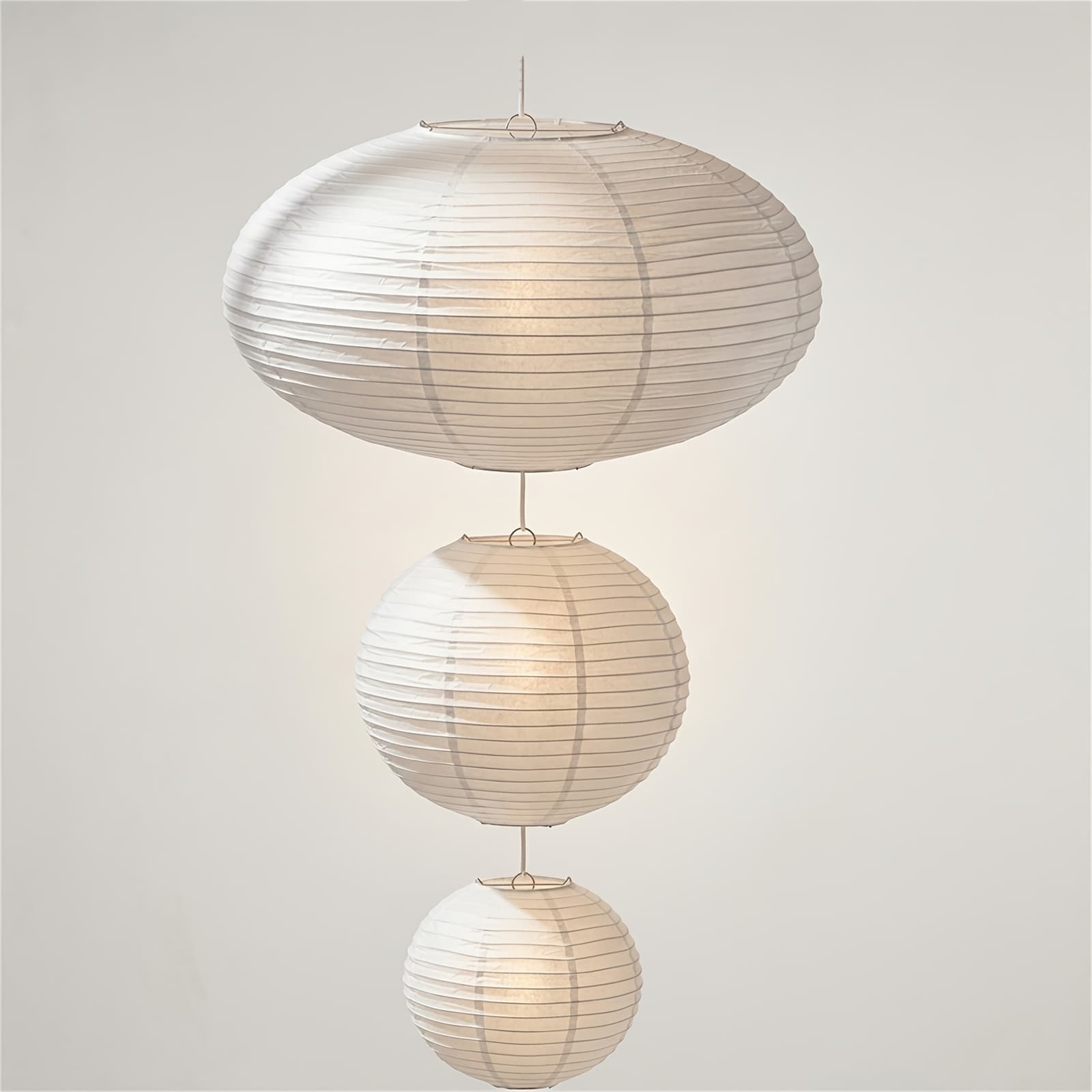 TEMU Japanese Paper Lantern Lampshade - 3-tier Multi-section Ceiling Pendant Shade Suitable For Dining Room, Bedroom, Living Room, Bulb And Wire Not Included, Traditional Japanese Fixture For Decor