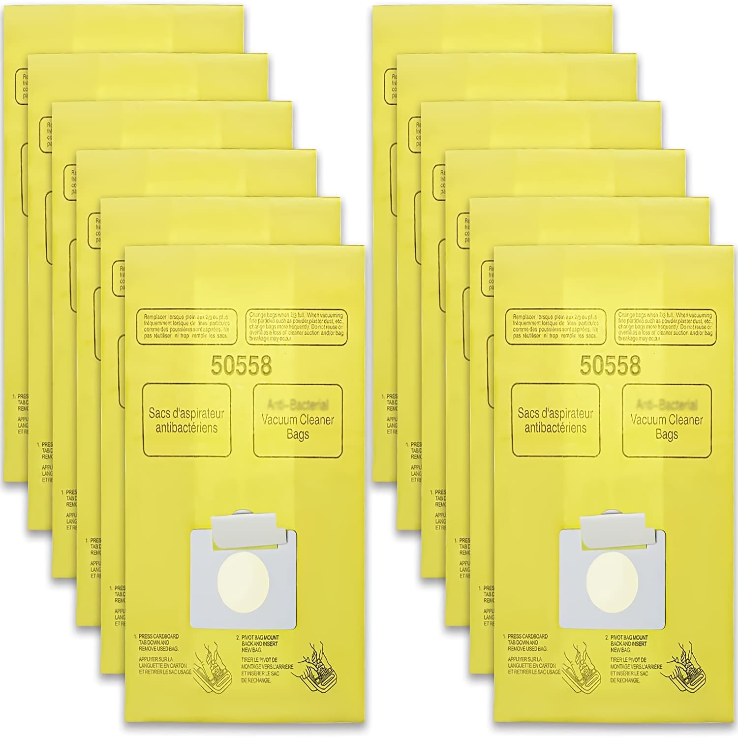 TEMU Set Of 12 Replacement Vacuum Bags For Canister Models C, Q, C/q, Cq, 5055, 50555, 50558, 50557, 50104, And For Panasonic Type C-5, , , Mc-v295h, Mc-v150m - High-quality Vacuum Cleaner Dust Bags