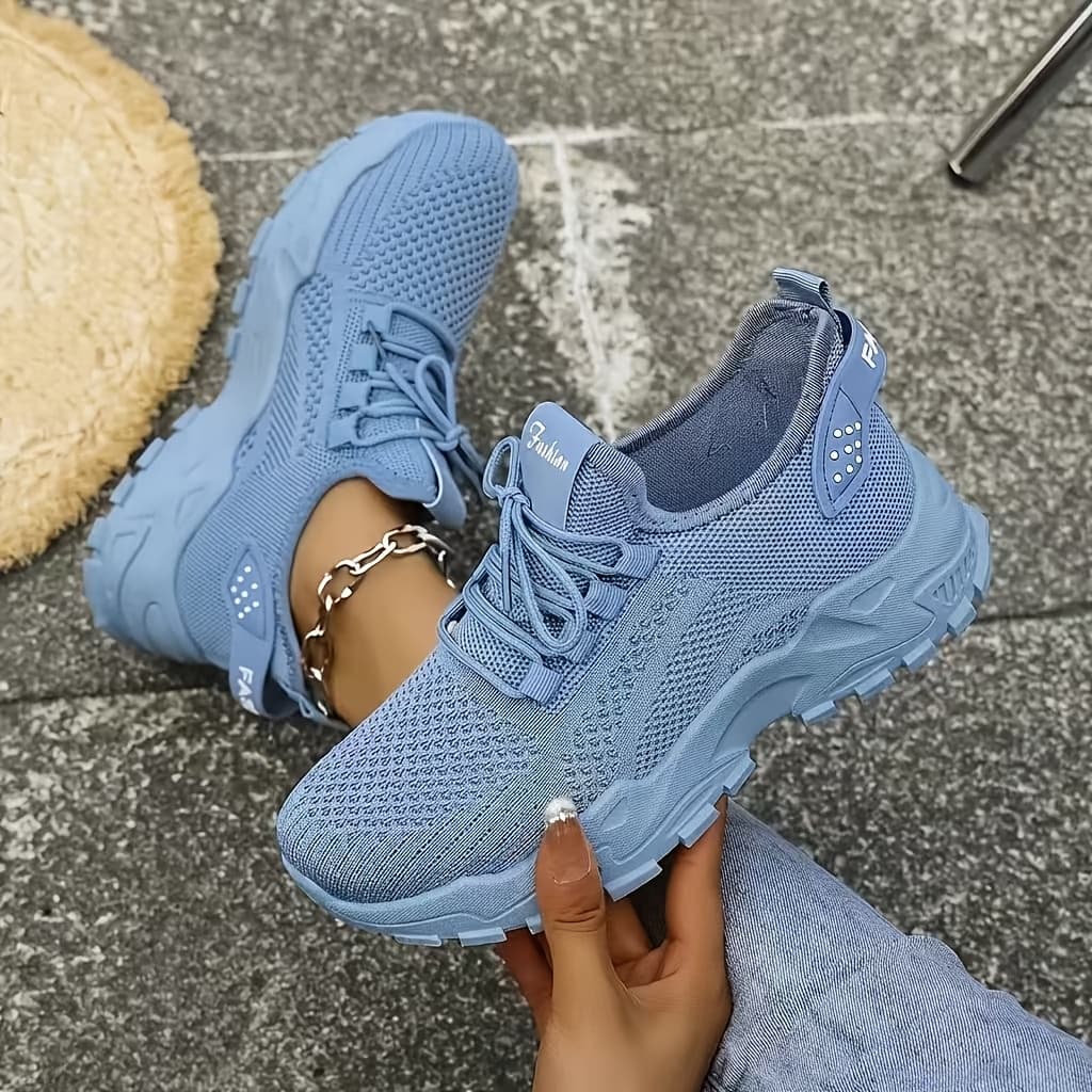 TEMU Women' Cushion Sports Shoes With Arch Support And Anti-slip Sole - Breathable Mesh Low-top Sneakers For Running, Gym, Walking, And Daily Wear - Lightweight Sole, Women Shoes