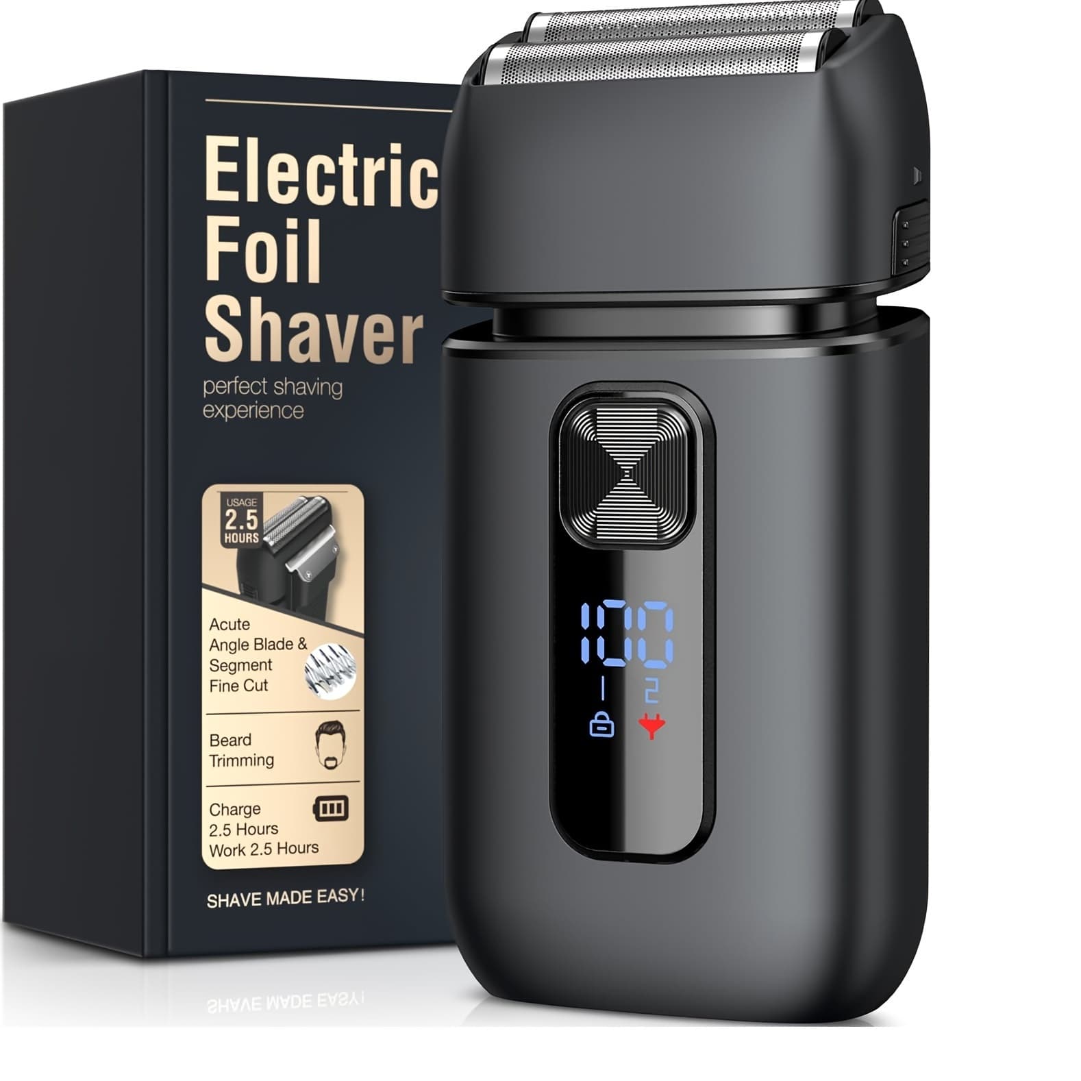 TEMU Men's Electric Razor, Rechargeable Foil Shaver Featuring A Pop-up Trimmer For Travel, Professional Precision Shaving For Face And Head, Perfect Gift For Dad Or Him
